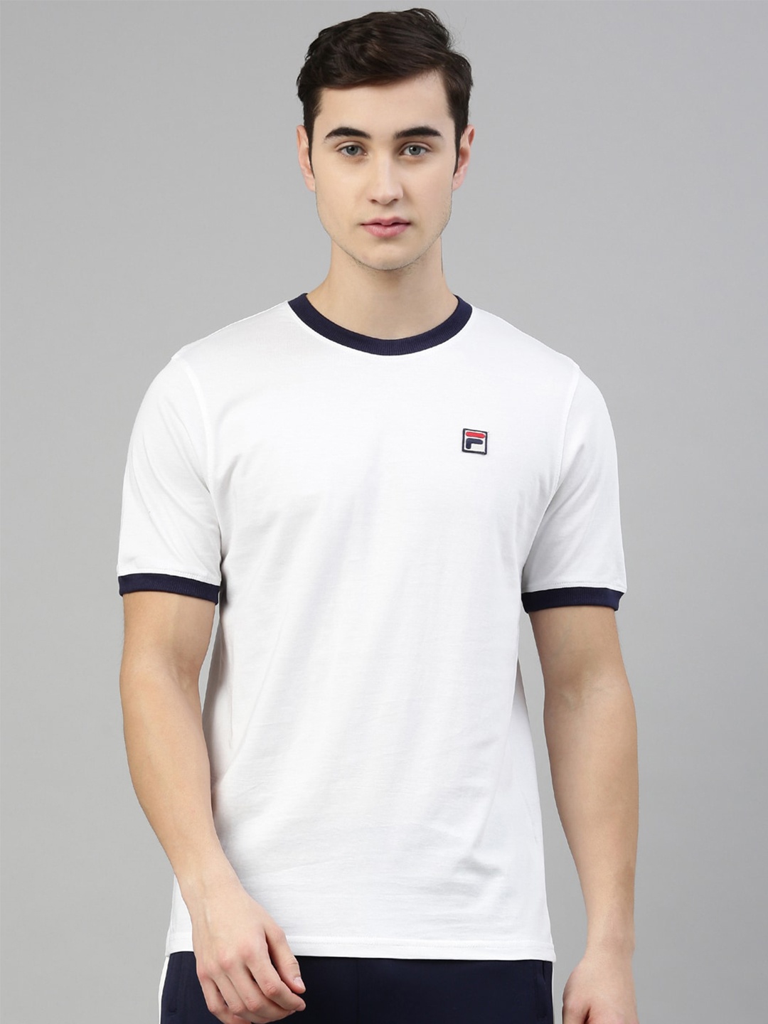 

FILA Men White Pure Cotton T-shirt