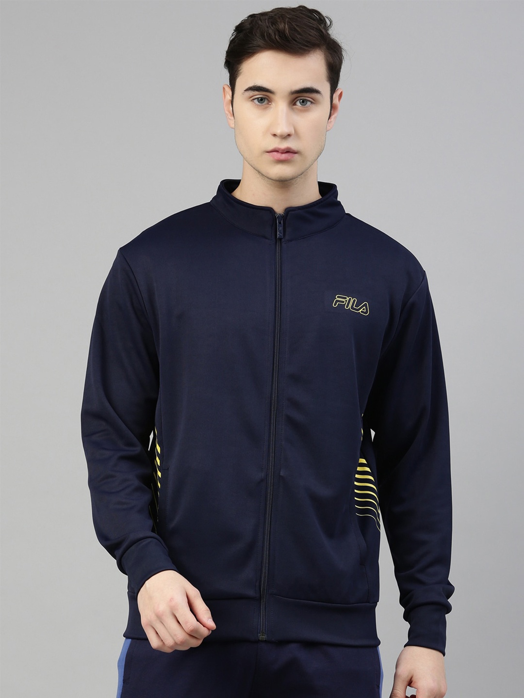 

FILA Men Navy Blue High Neck Sweatshirt