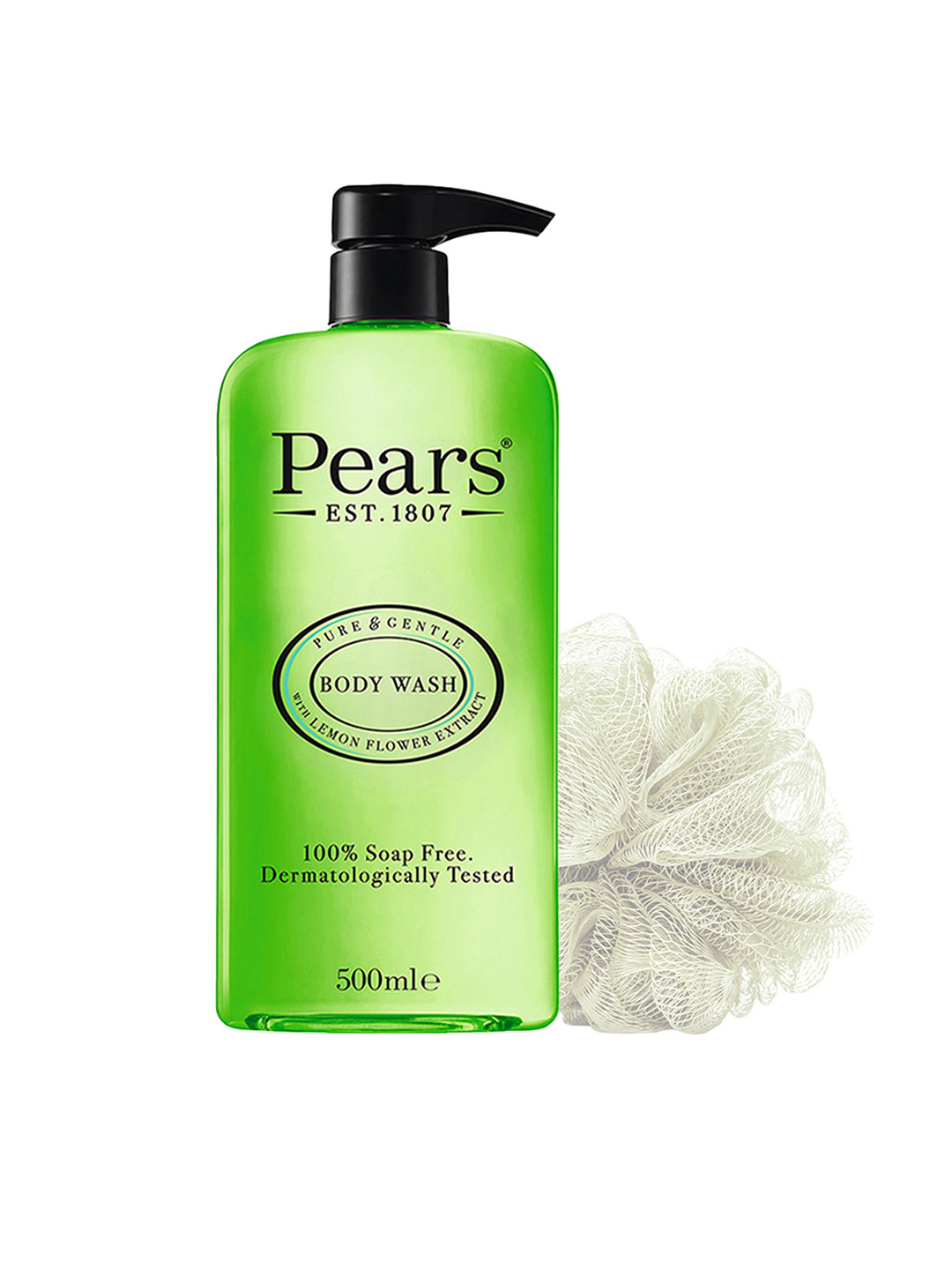 

Pears Pure & Gentle with Lemon Flower Extract Body Wash with Free Loofah - 500 ml, Green