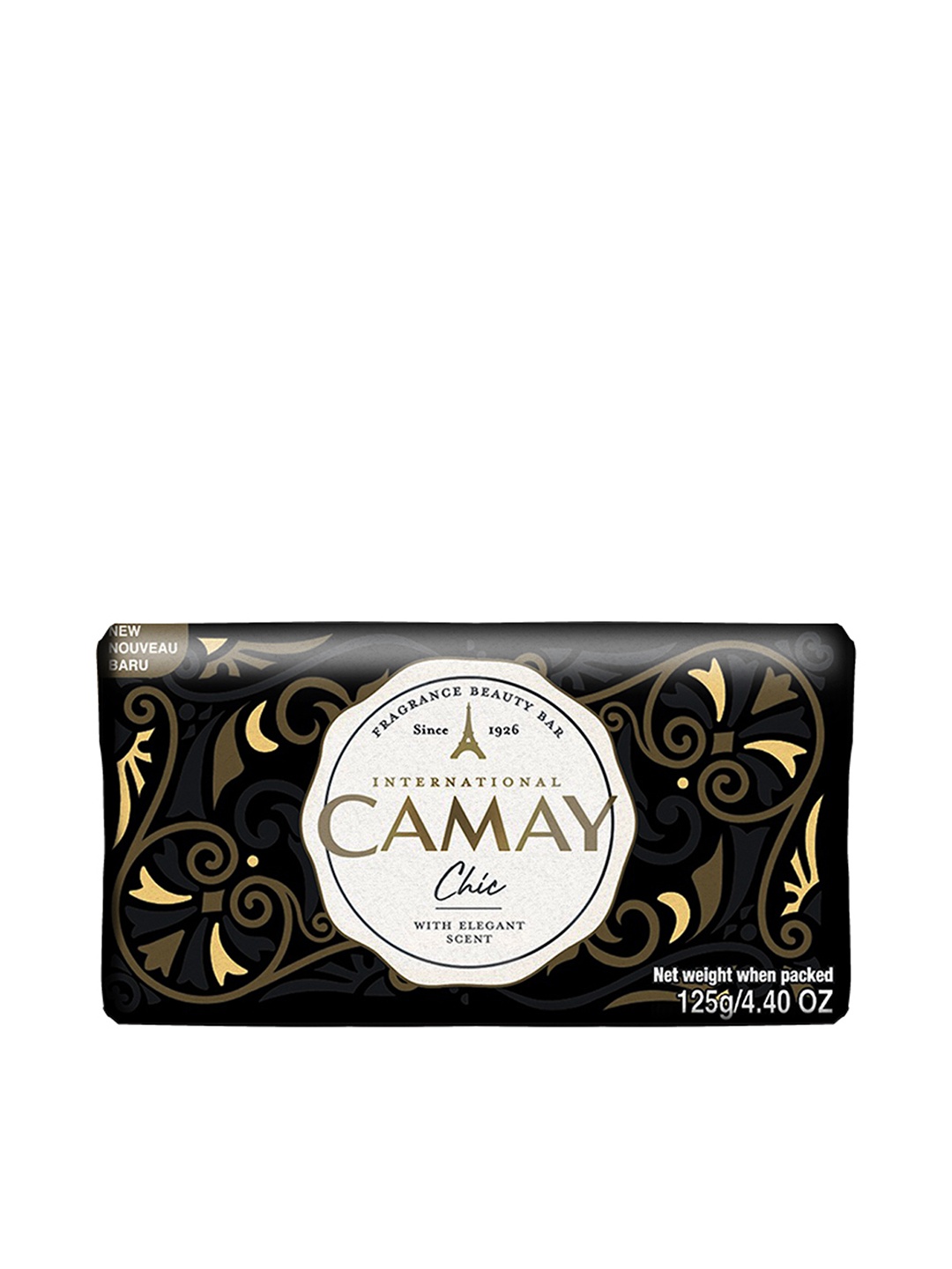 

CAMAY International Chic Fragrance Beauty Bar with Elegant Fragrance - 125 g, Black