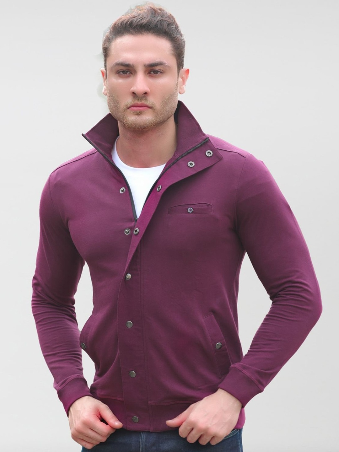 

Dream of Glory Inc Men Purple Solid Lightweight Outdoor Regular Tailored Jacket, Magenta