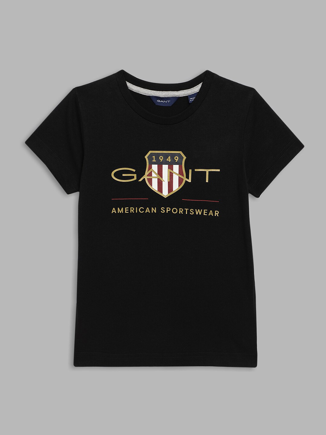 

GANT Boys Blue Brand Logo Printed Organic Cotton T-shirt