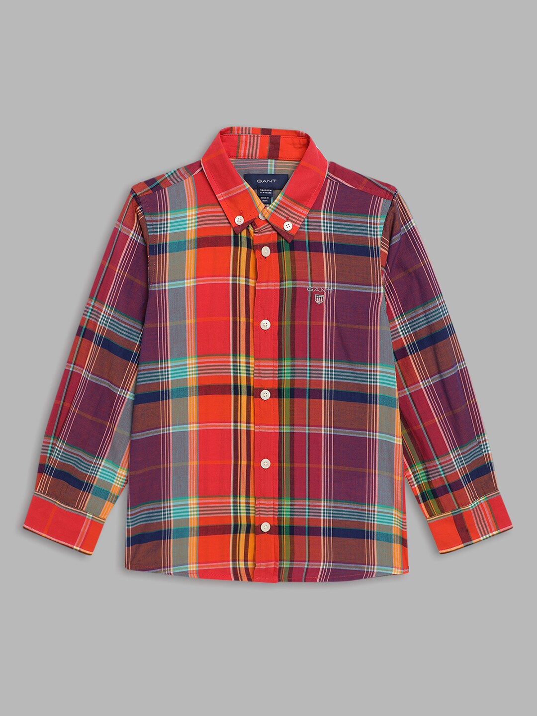 

GANT Boys Multicoloured Standard Tartan Checks Checked Casual Shirt, Multi