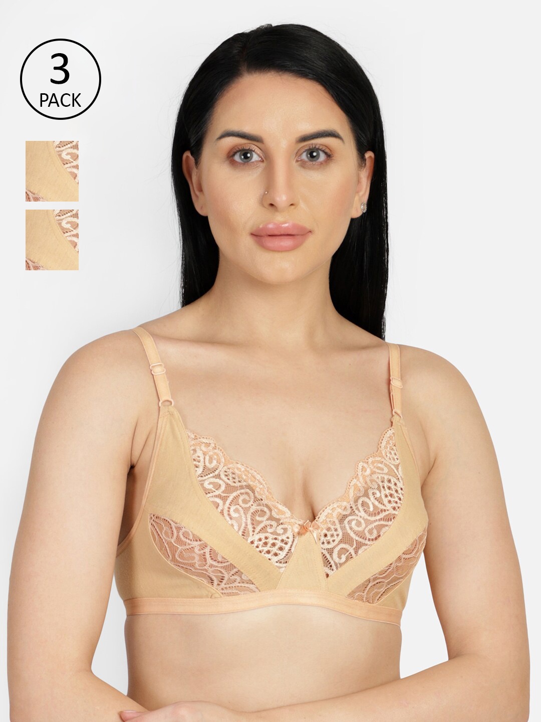 

Innocence Pack of 3 Beige Non Padded Non Wired Bra