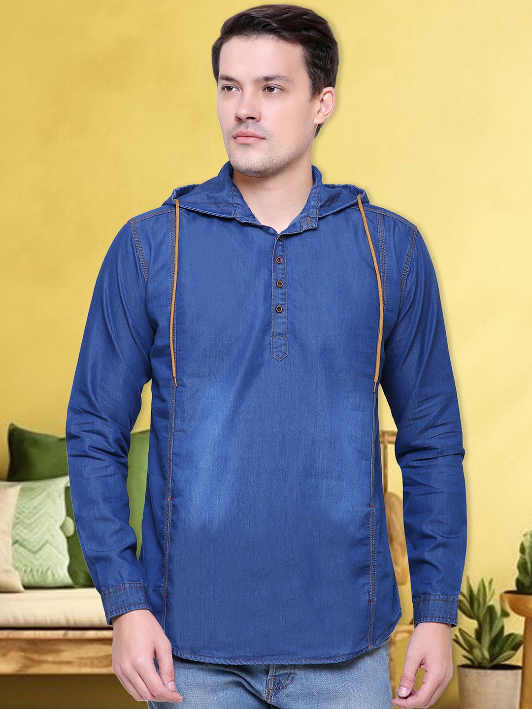

Kuons Avenue Men Blue Smart Slim Fit Cotton Casual Shirt