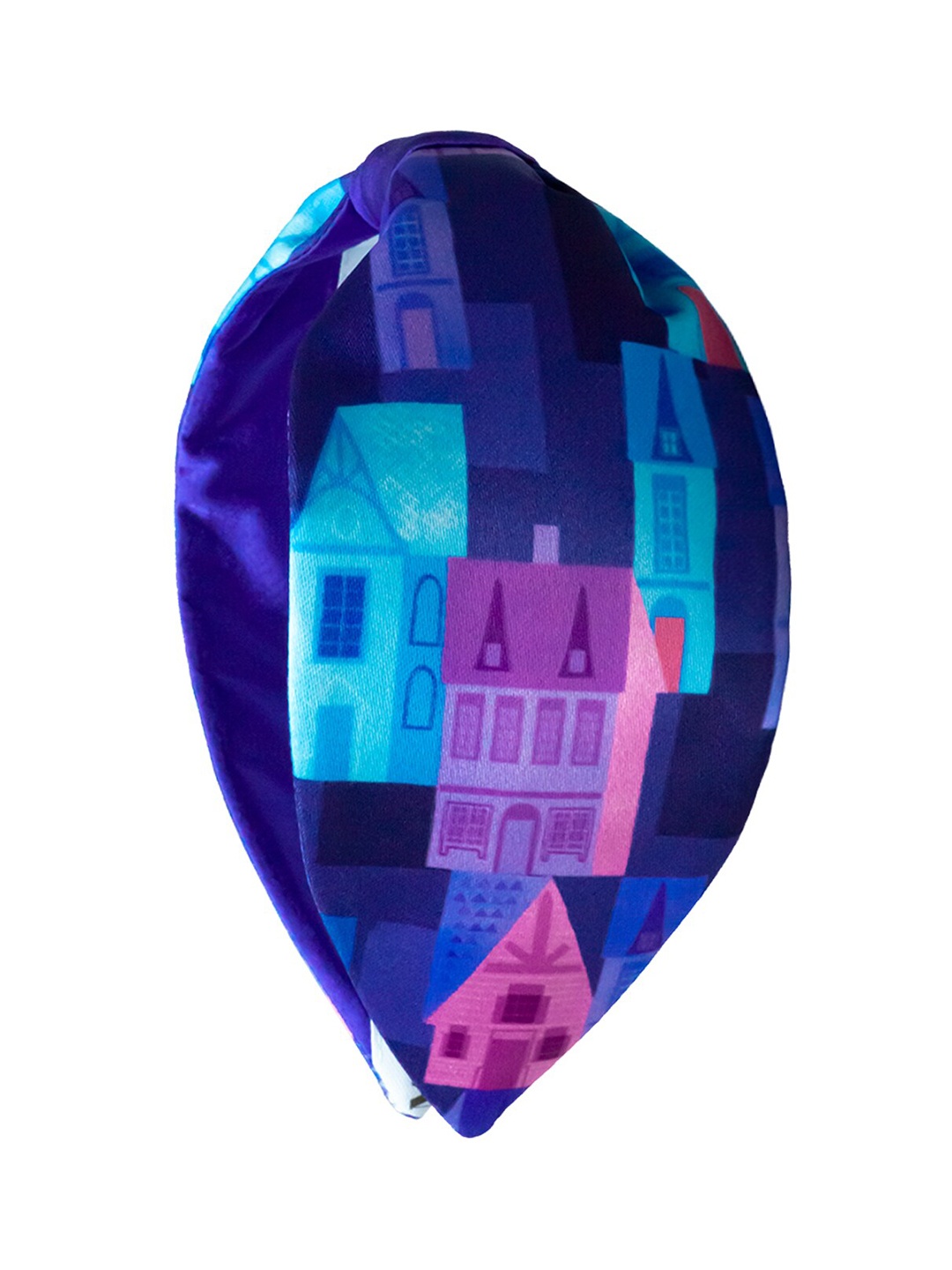 

HAIR DRAMA CO. Girls Blue & Purple Frozen Printed Knotted Hairband