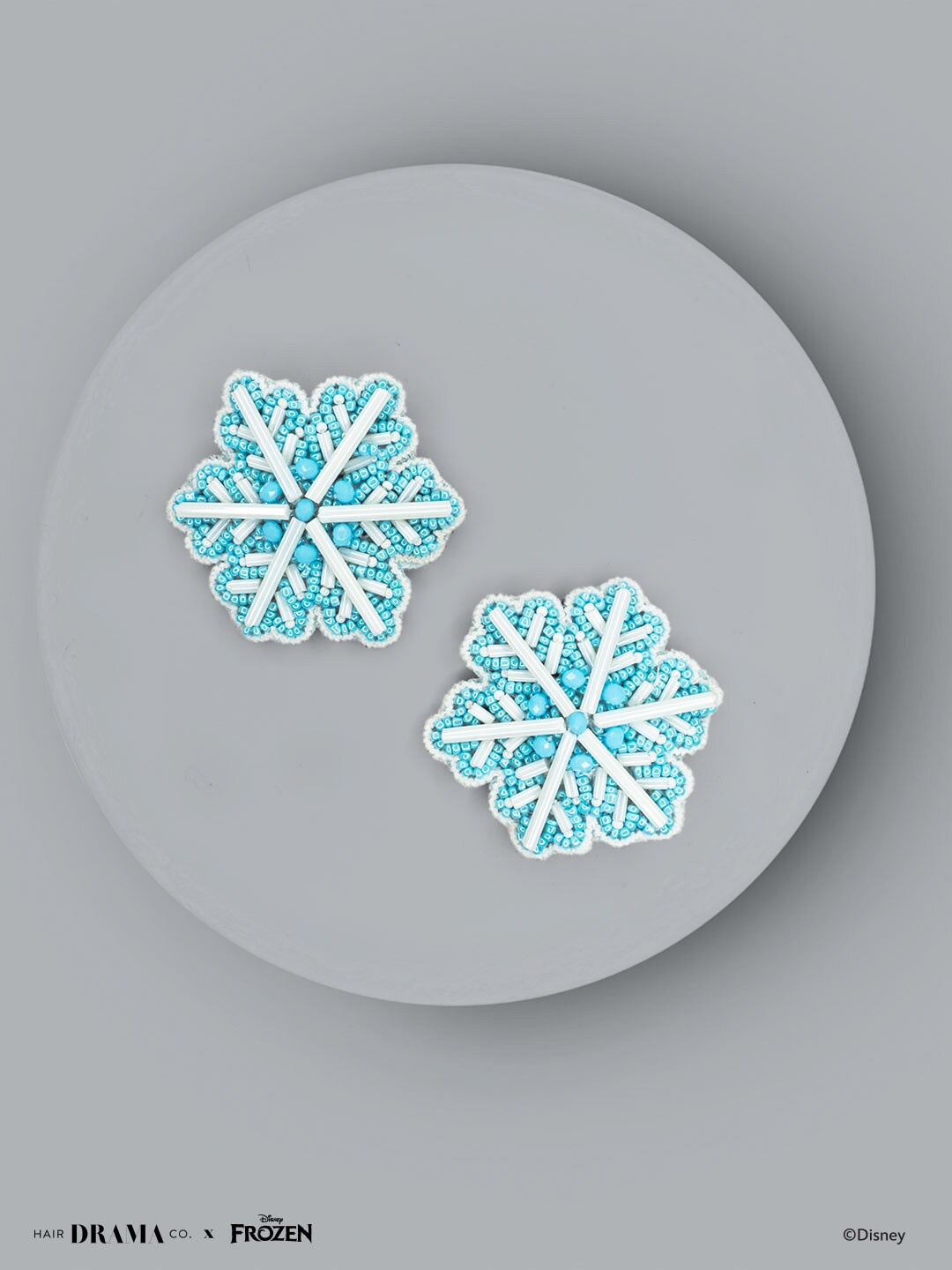

HAIR DRAMA CO. Girls Silver-Toned & Blue Set of 2 Embellished Tic Tac Hair Clip