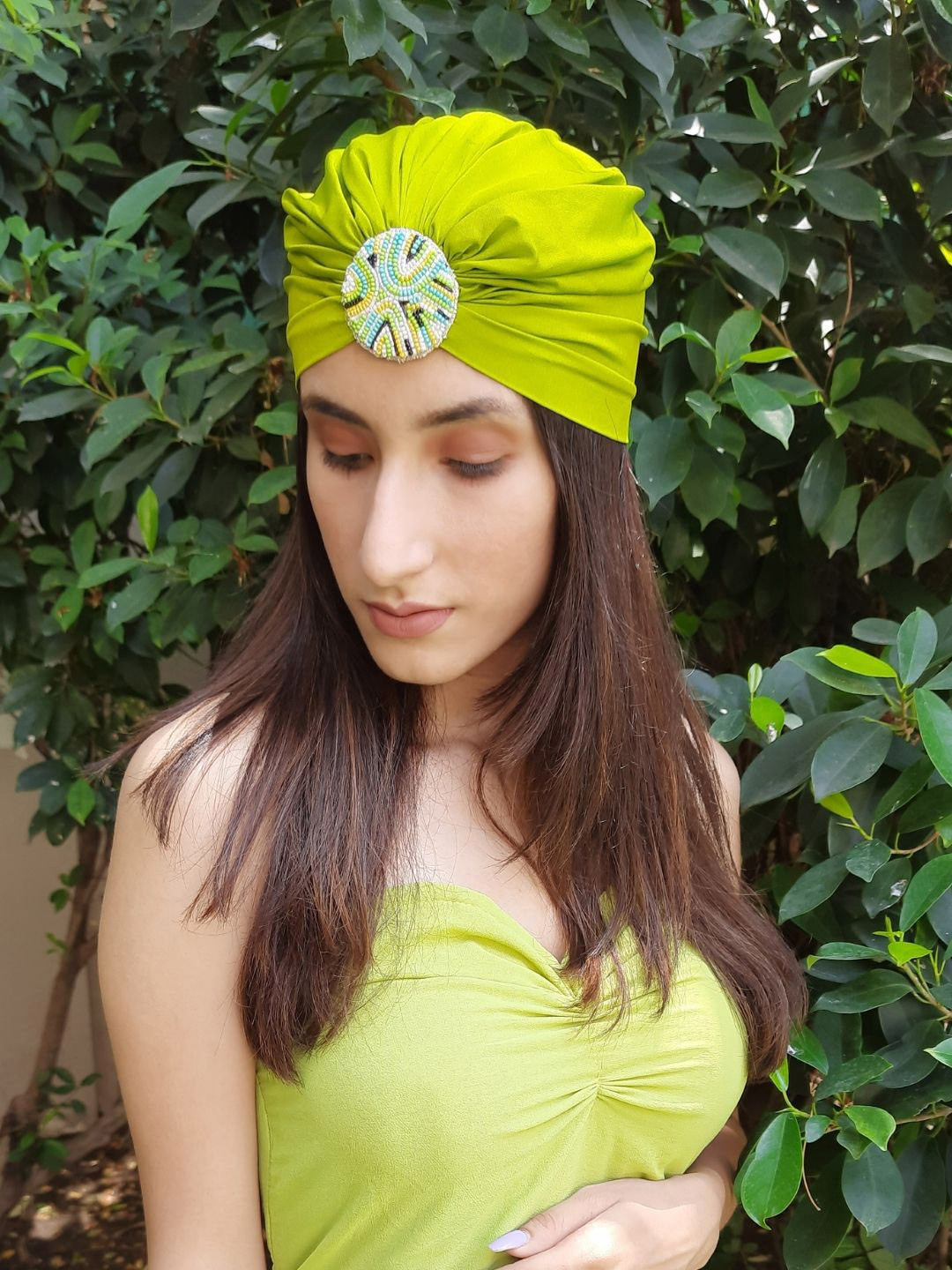 

HAIR DRAMA CO. Women Green Embellished Hairband