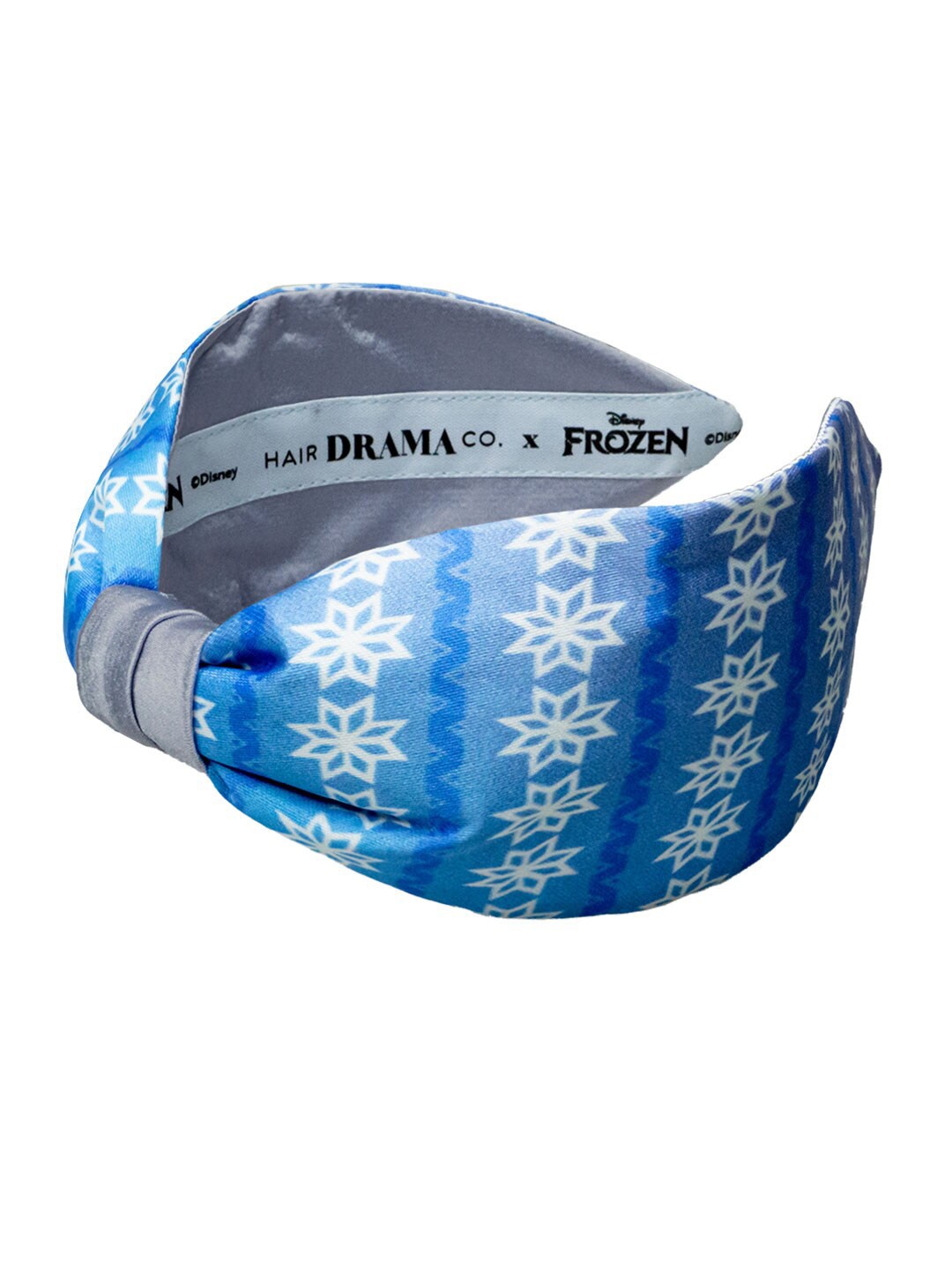 

HAIR DRAMA CO. x Disney Girls Blue & Grey Snow Printed Knotted Headband