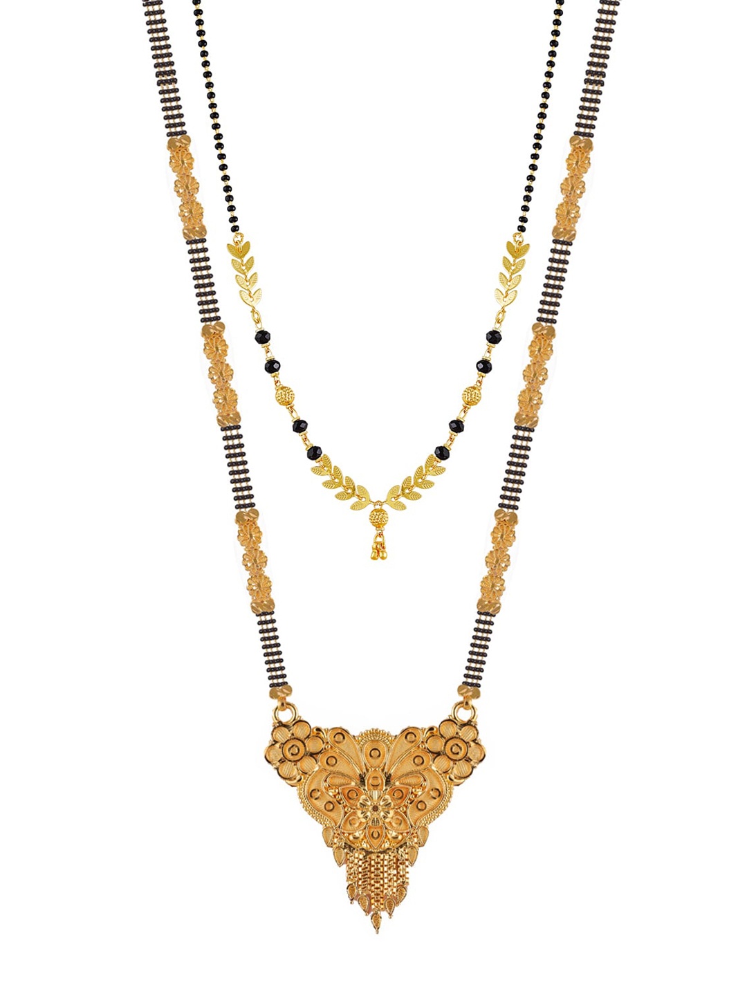 

Brandsoon Set of 2 Gold-Plated & Black Beaded Mangalsutra