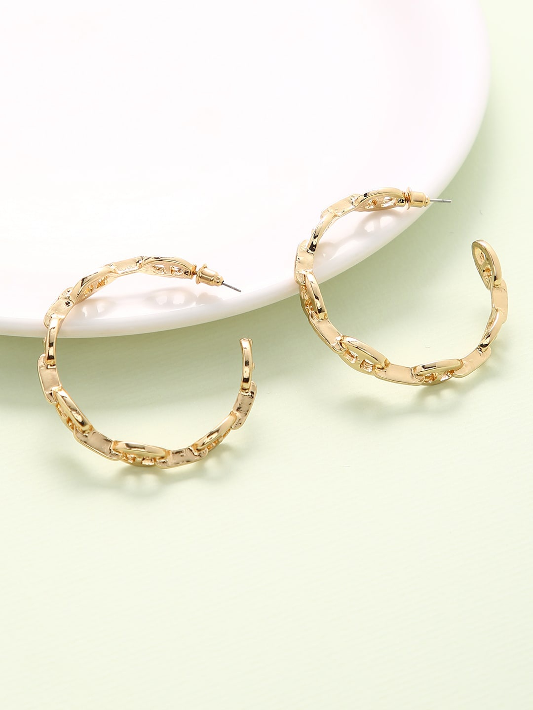 

Sepia Gold-Plated Circular Half Hoop Earrings