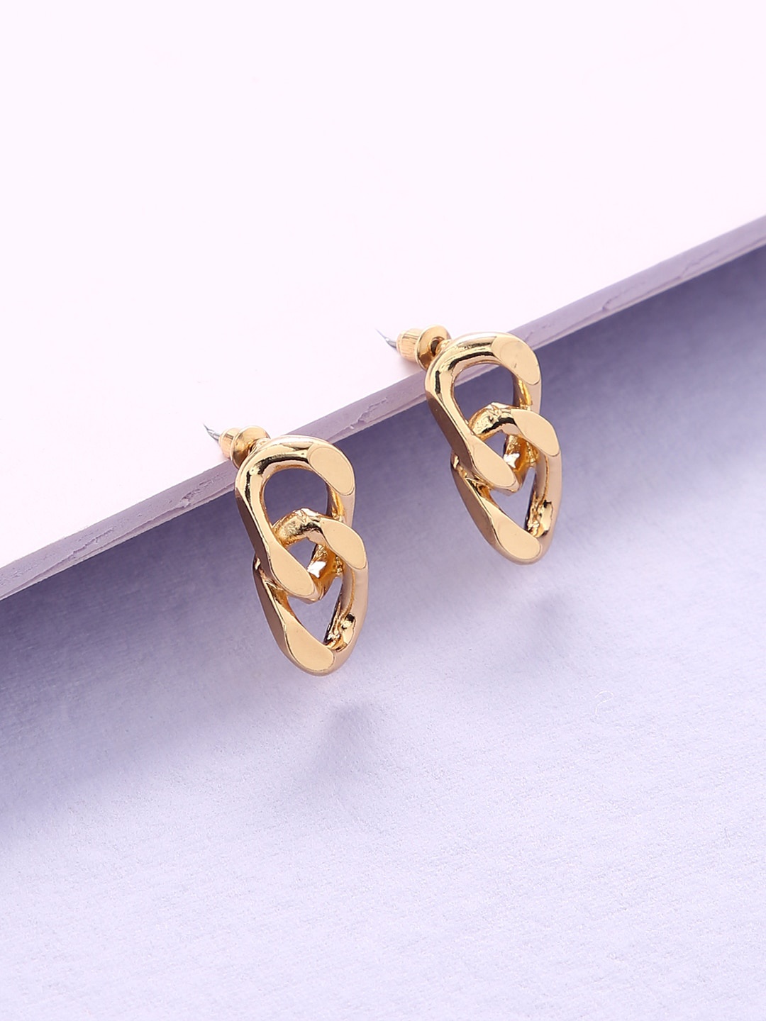 

Sepia Gold-Plated Contemporary Studs Earrings