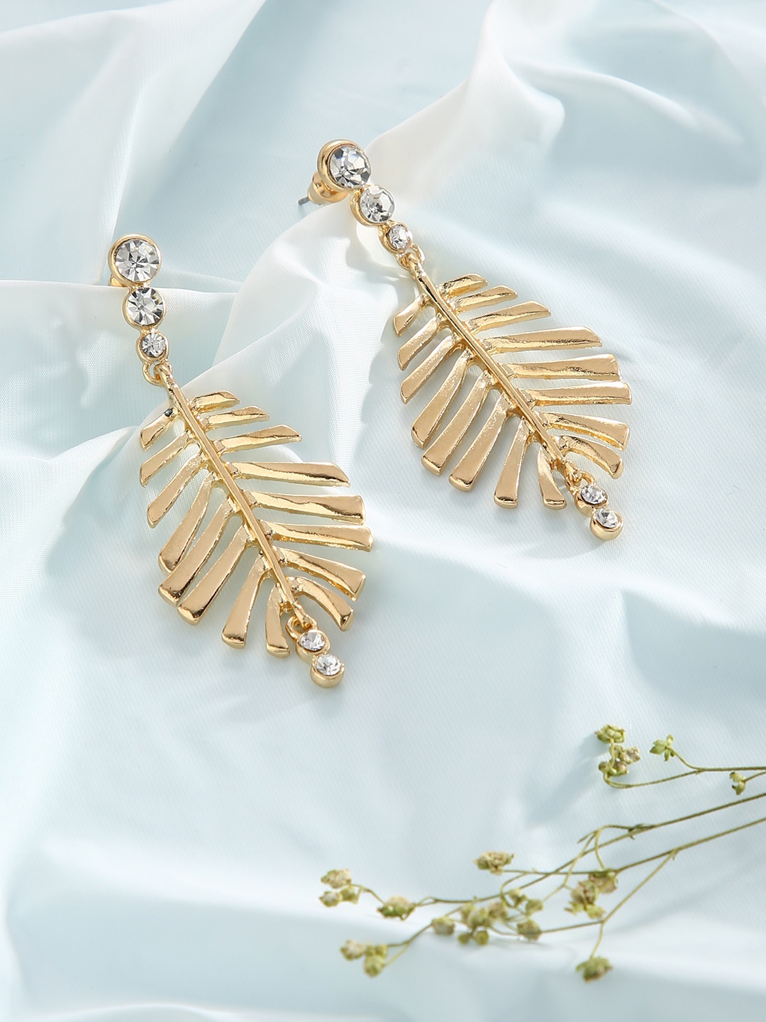 

Sepia Gold-Plated Contemporary Drop Earrings