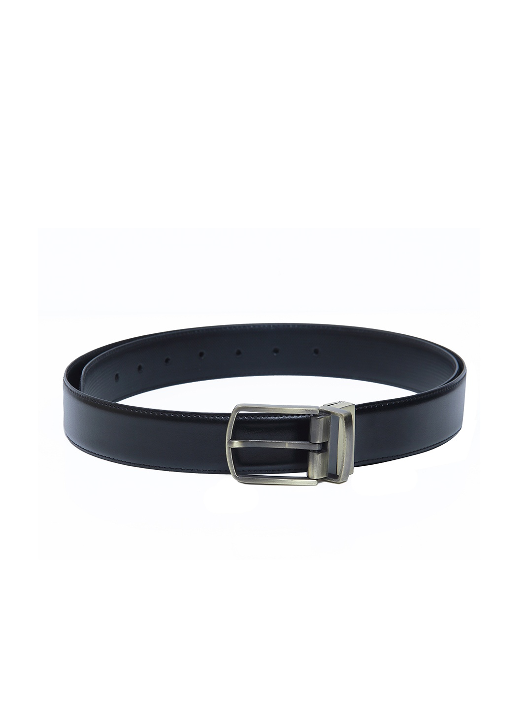 

Calvadoss Men Black Textured Solid Reversible Formal Belt