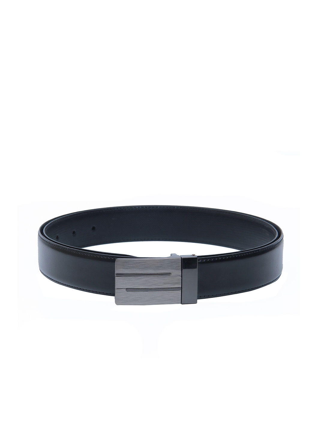 

Calvadoss Men Black Textured Reversible Belt