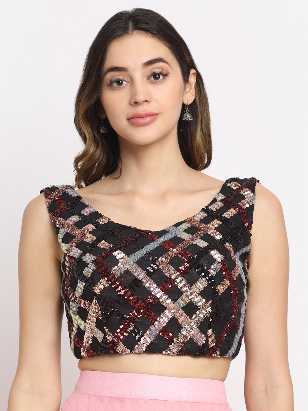 

Grancy Women Multi Embellished Saree Blouse