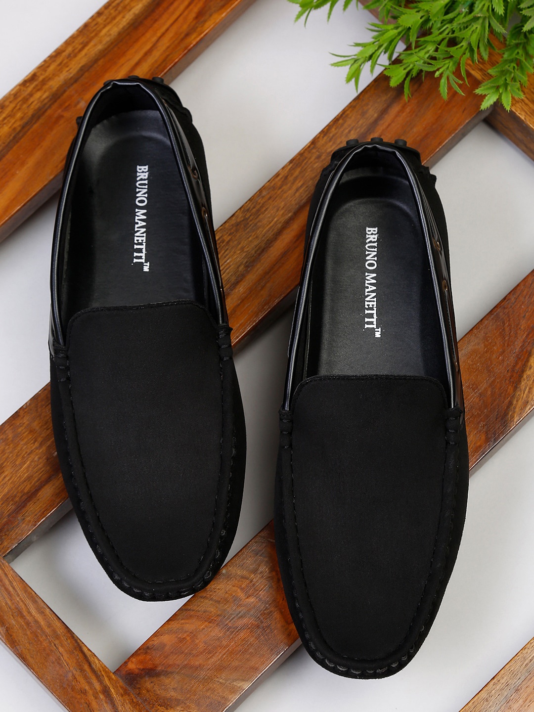 

Bruno Manetti Men Black Suede Loafers