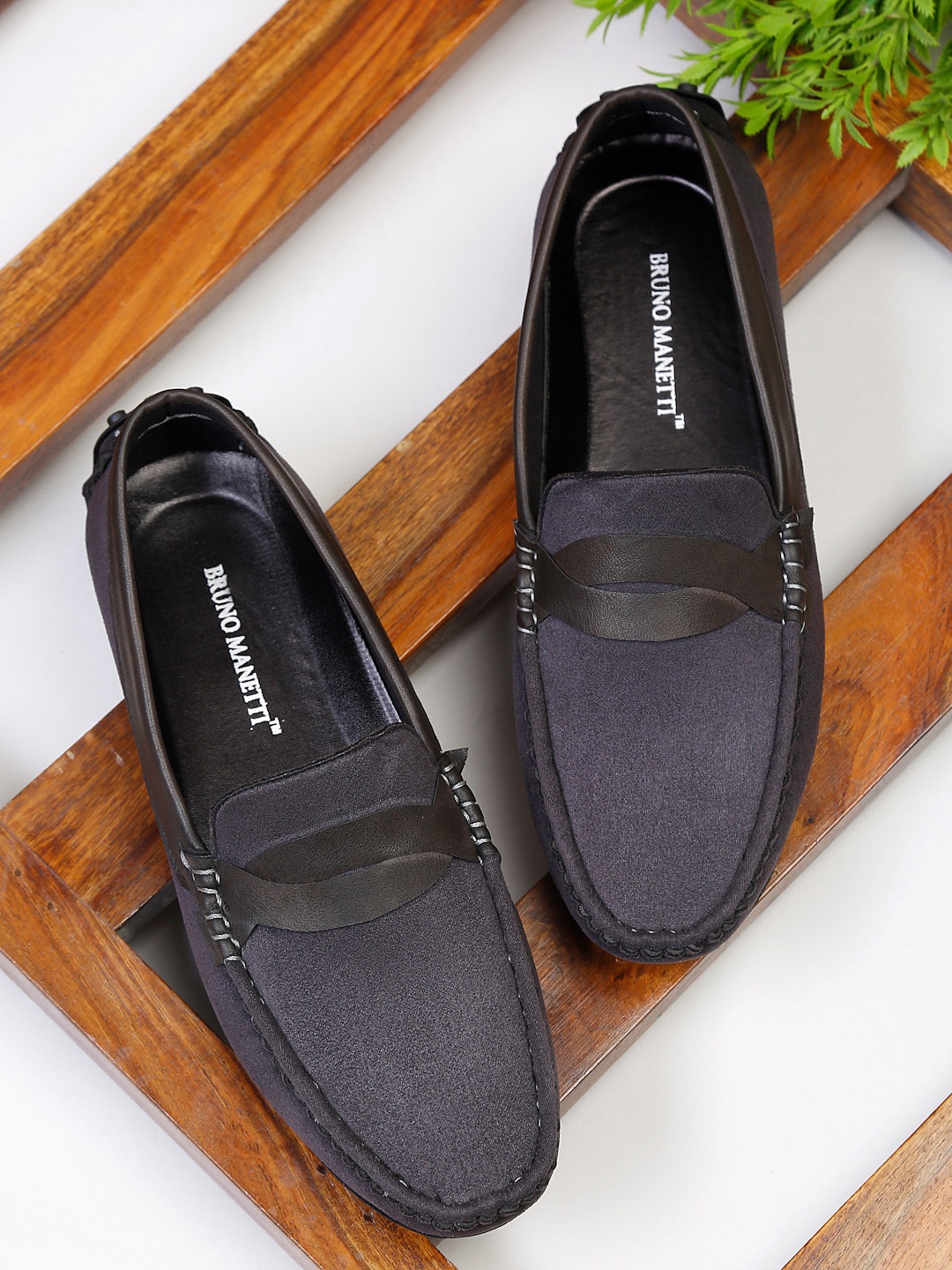 

Bruno Manetti Men Charcoal Suede Loafers