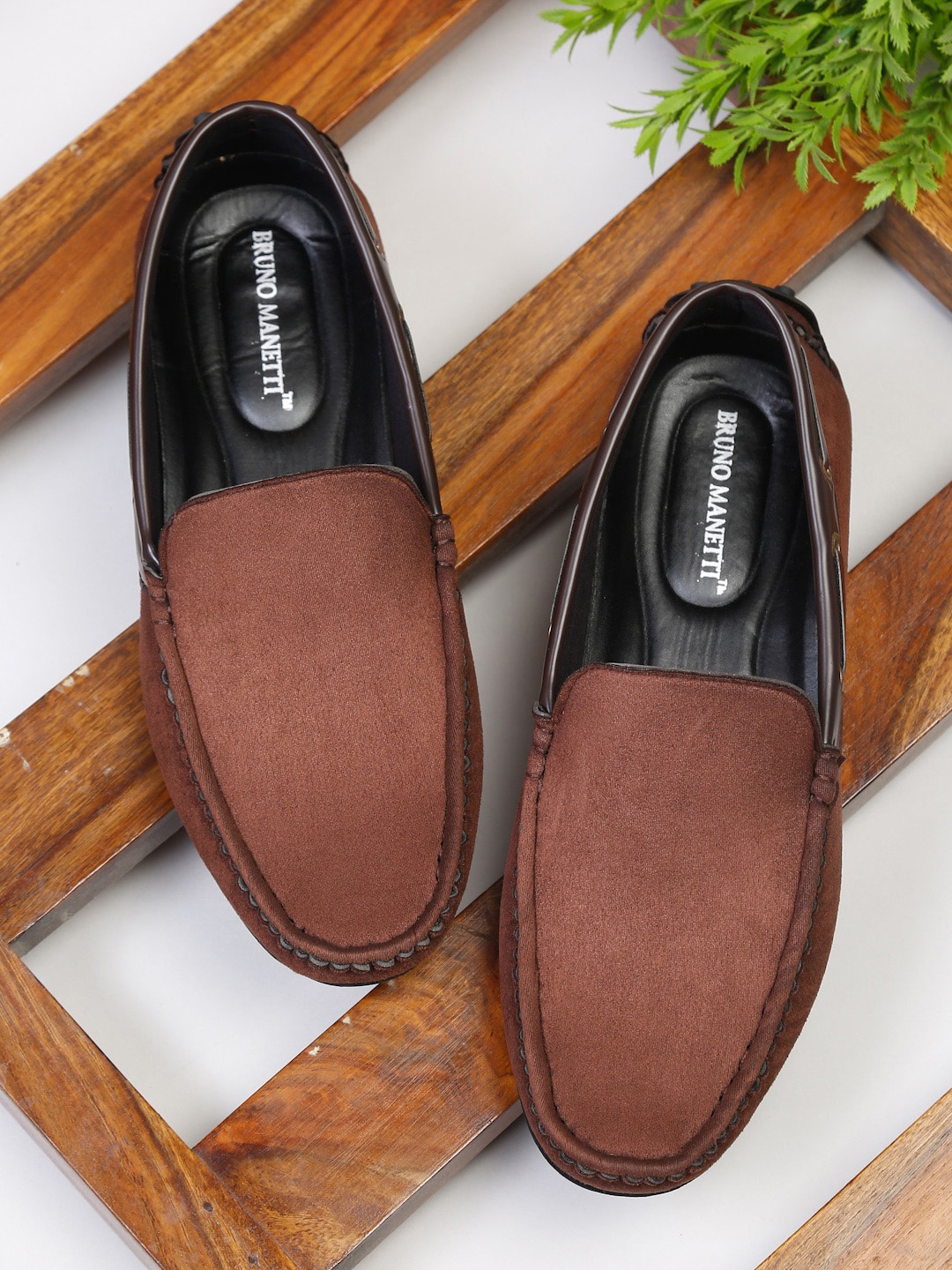 

Bruno Manetti Men Brown Suede Loafers