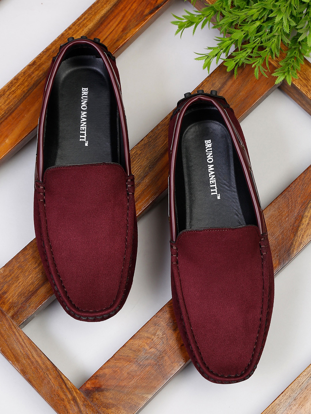 

Bruno Manetti Men Red Suede Boat Shoes
