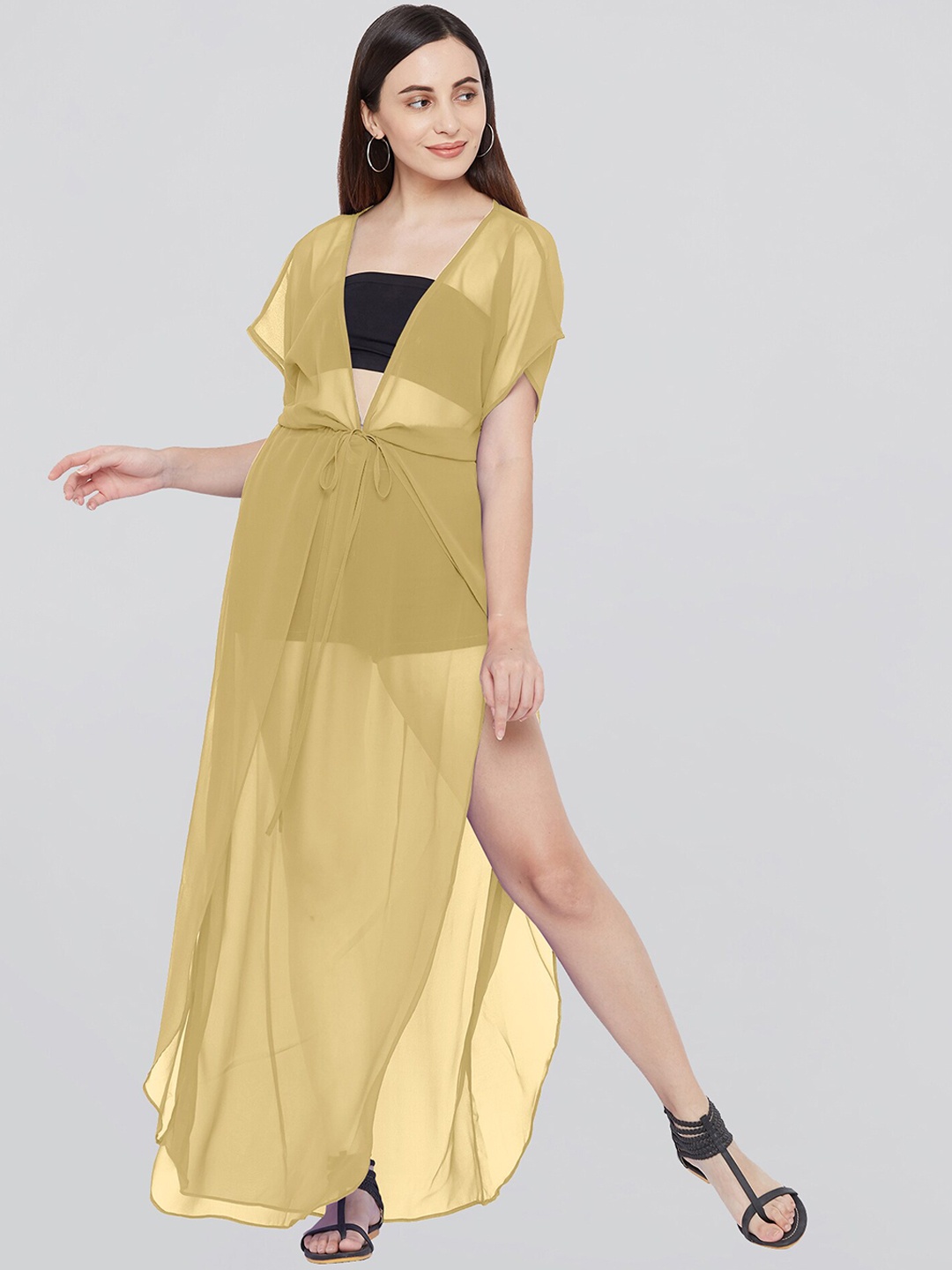

MIRCHI FASHION Women Beige Georgette Kaftan