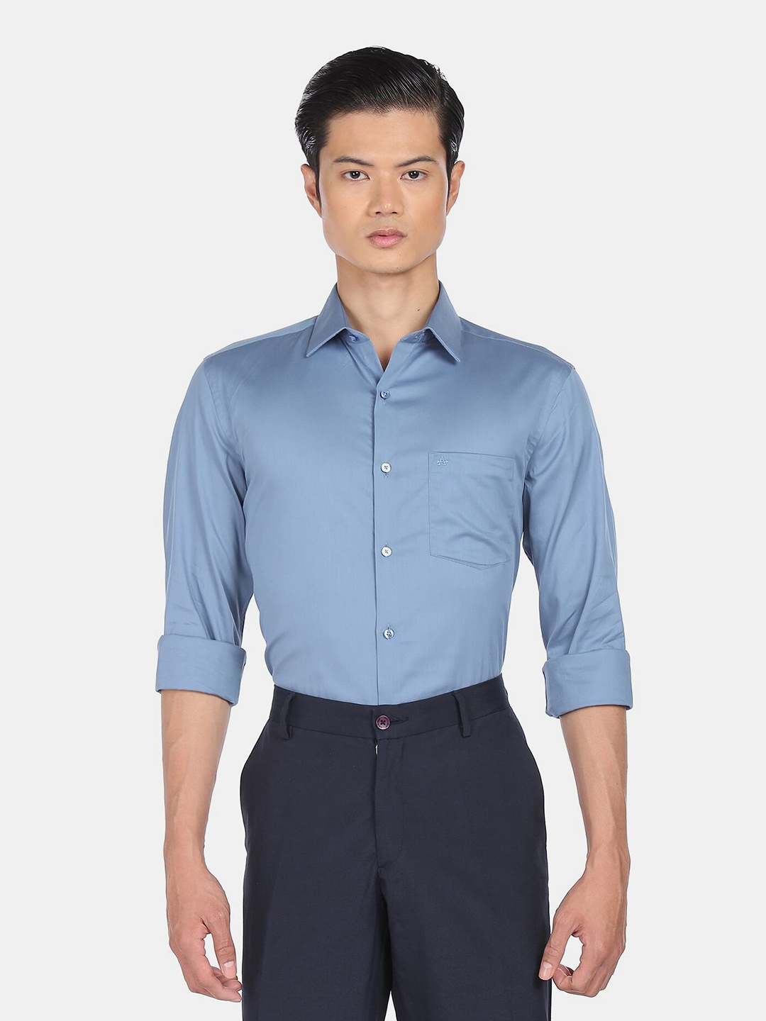 

Arrow Men Blue Solid Formal Shirt