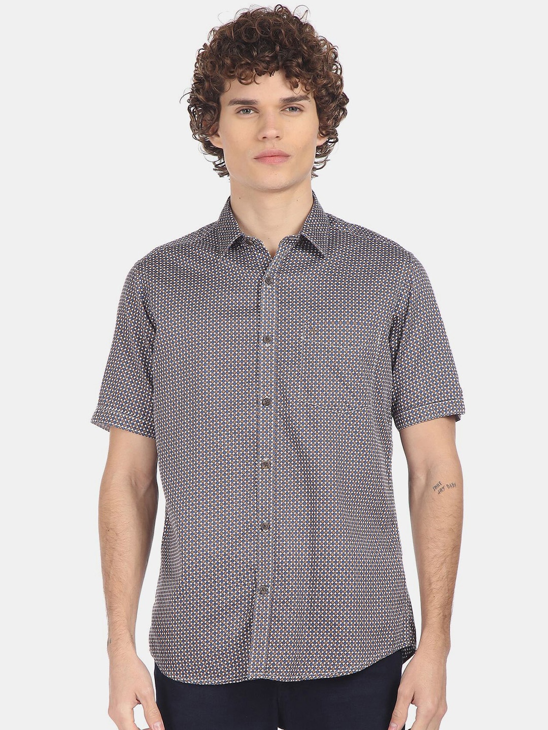 

Arrow Men Brown Printed Casual Shirt