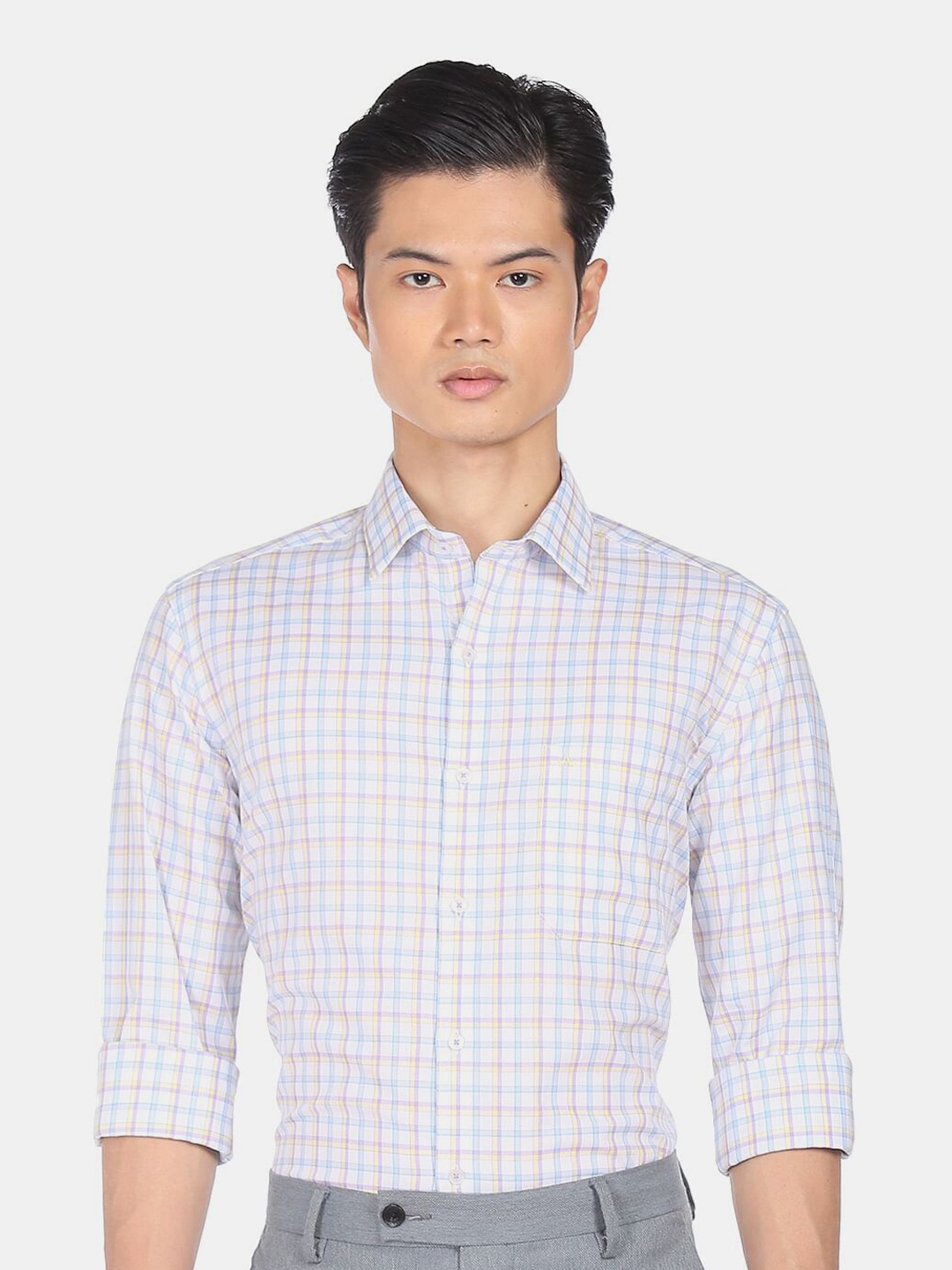 

Arrow Men Multicoloured Grid Tattersall Checks Checked Casual Shirt, Multi