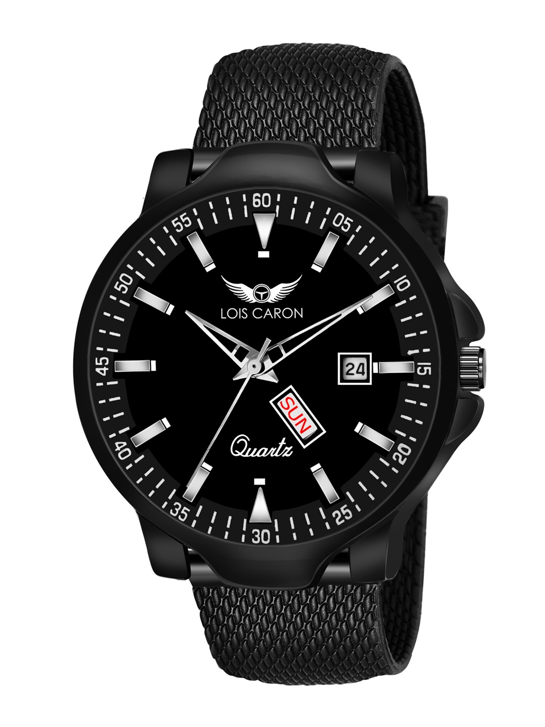 

LOIS CARON Men Black Dial & Black Straps Analogue Watch MLC-8281