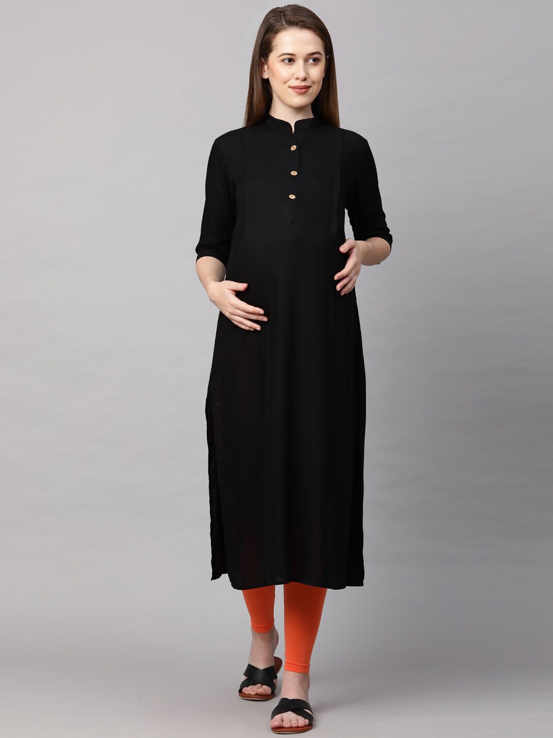 

MomToBe Women Black Maternity Nursing Sustainable Kurta