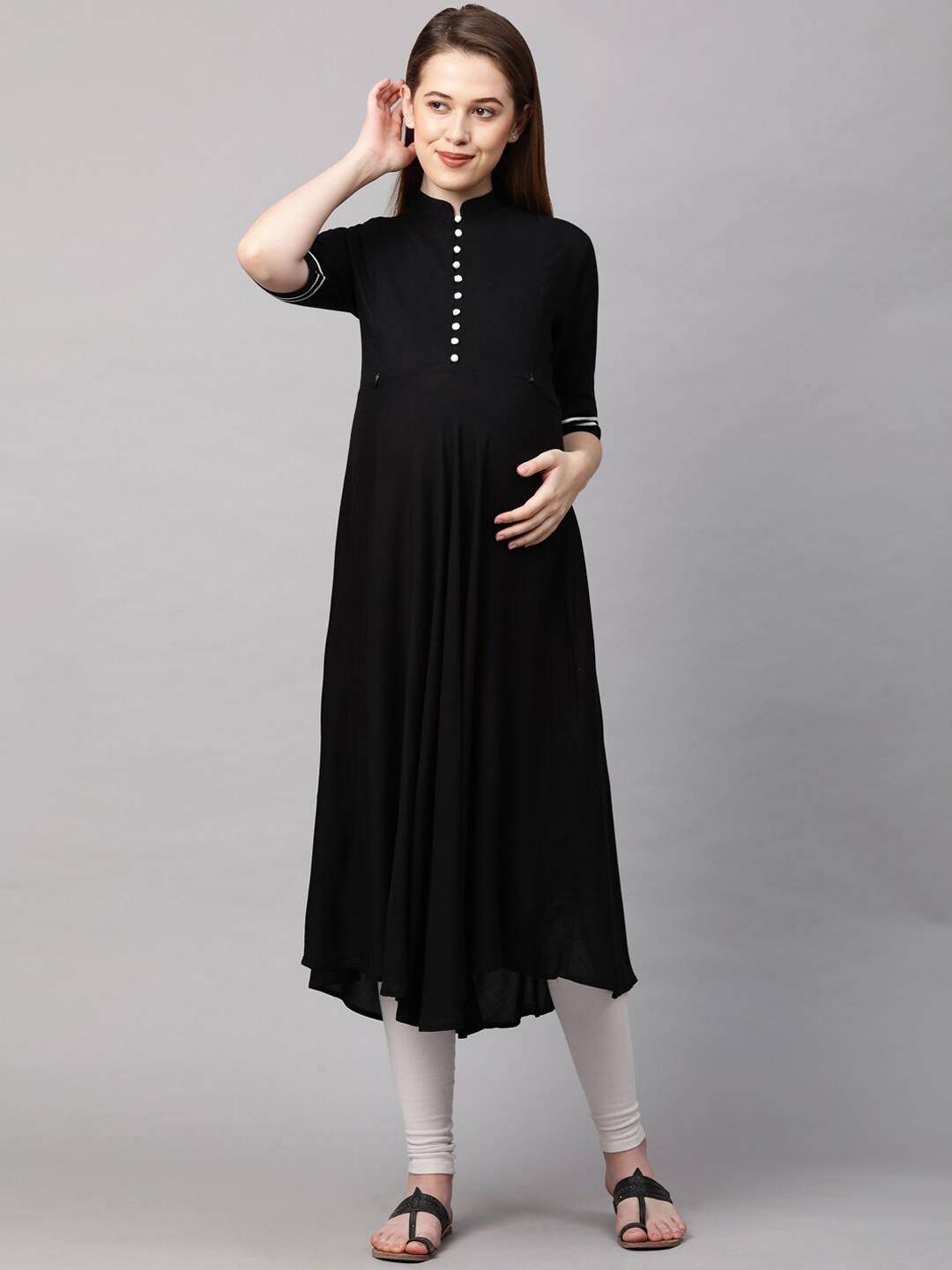 

MomToBe Women Black Maternity Nursing Sustainable Kurta