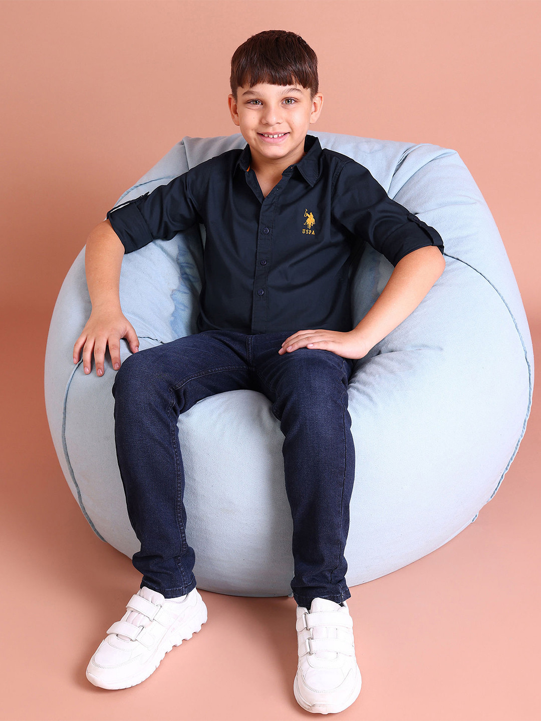 

U S Polo Assn Boys Navy Blue Casual Shirt