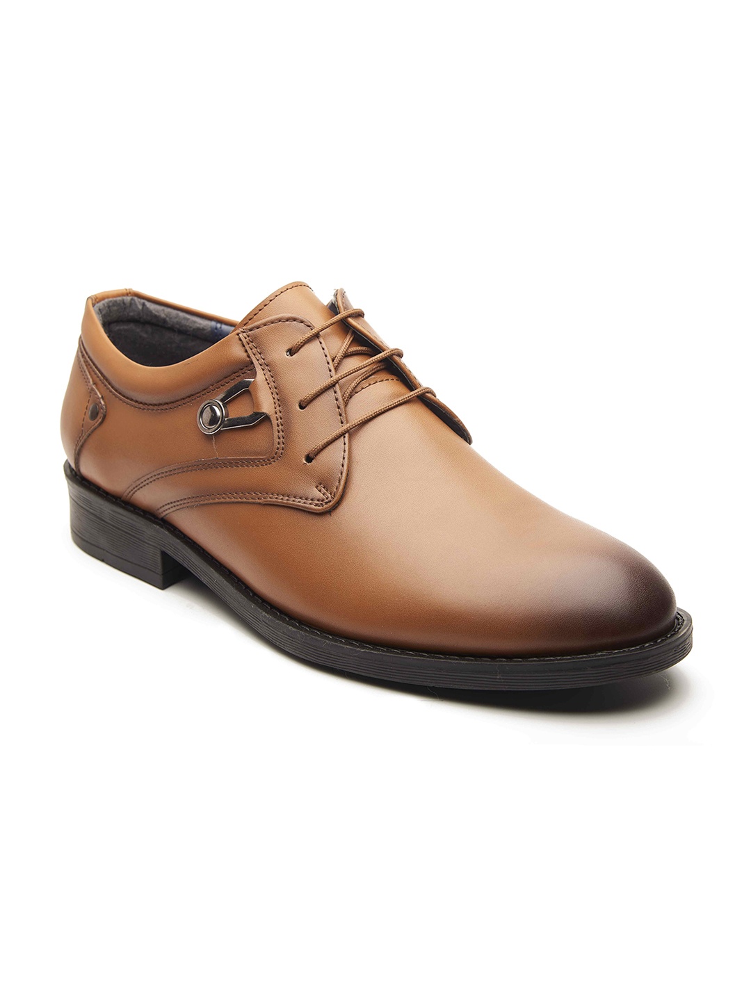 

MICHAEL ANGELO Men Brown Solid Formal Derbys