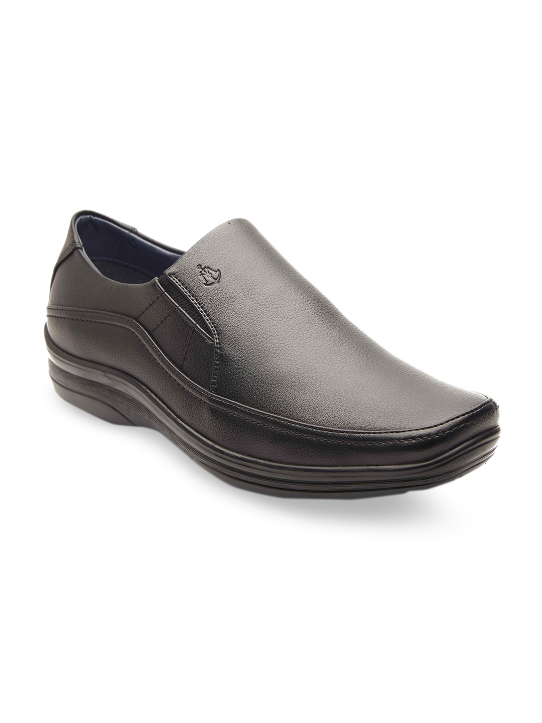 

MICHAEL ANGELO Men Black Solid Formal Slip-Ons