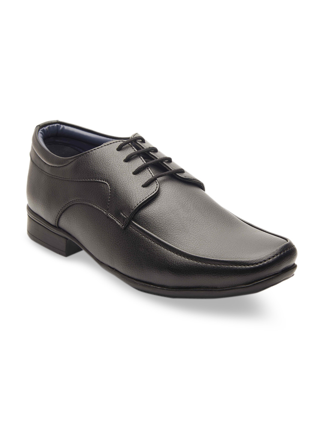 

MICHAEL ANGELO Men Black Solid Formal Derbys