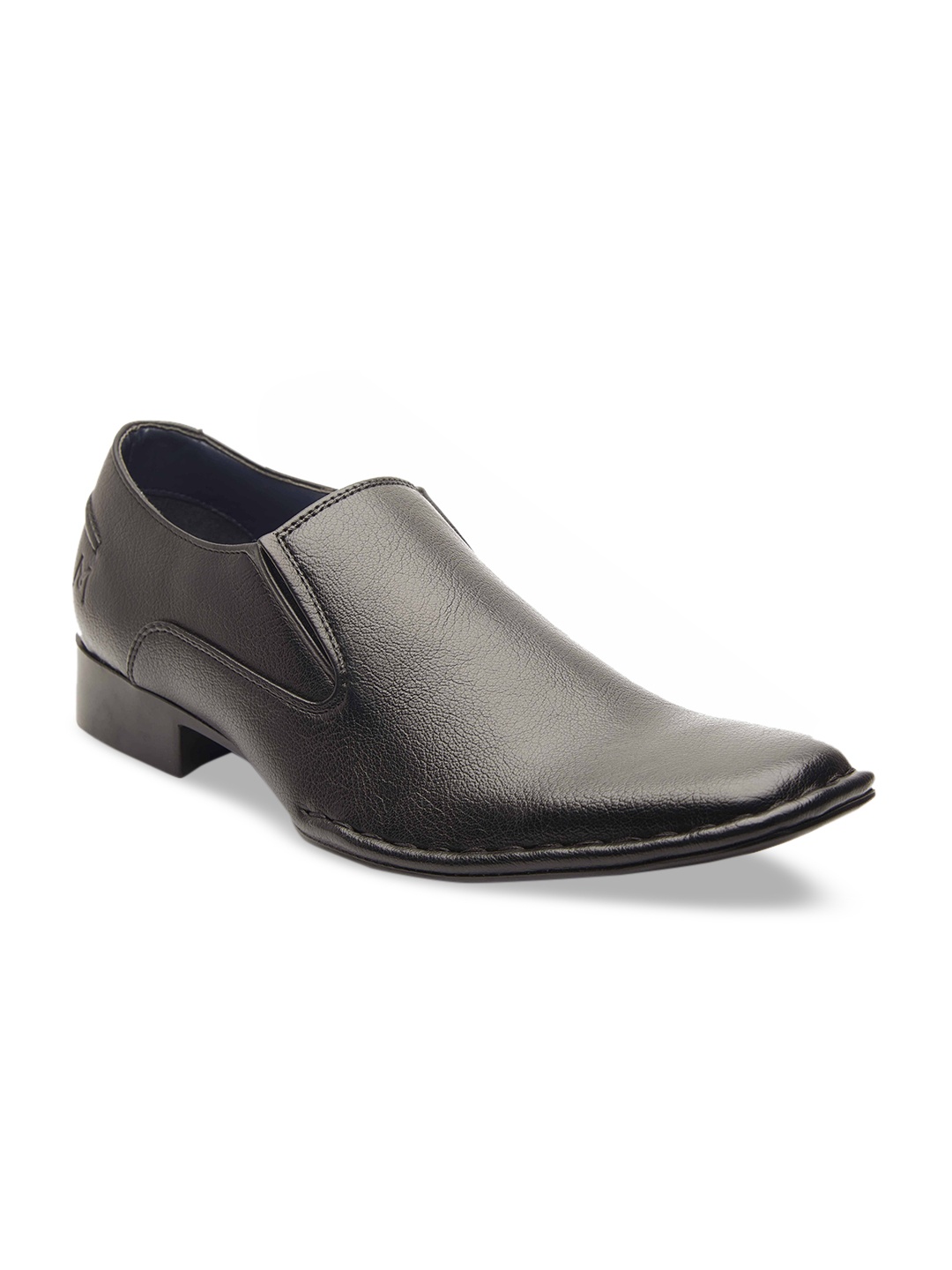 

MICHAEL ANGELO Men Black Solid Formal Slip-Ons