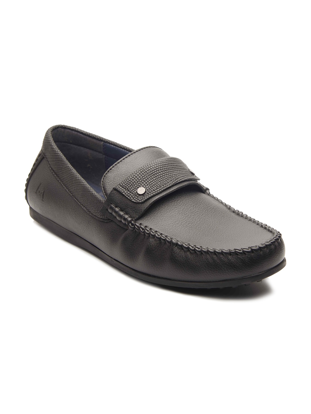 

MICHAEL ANGELO Men Black Solid Formal Slip-Ons