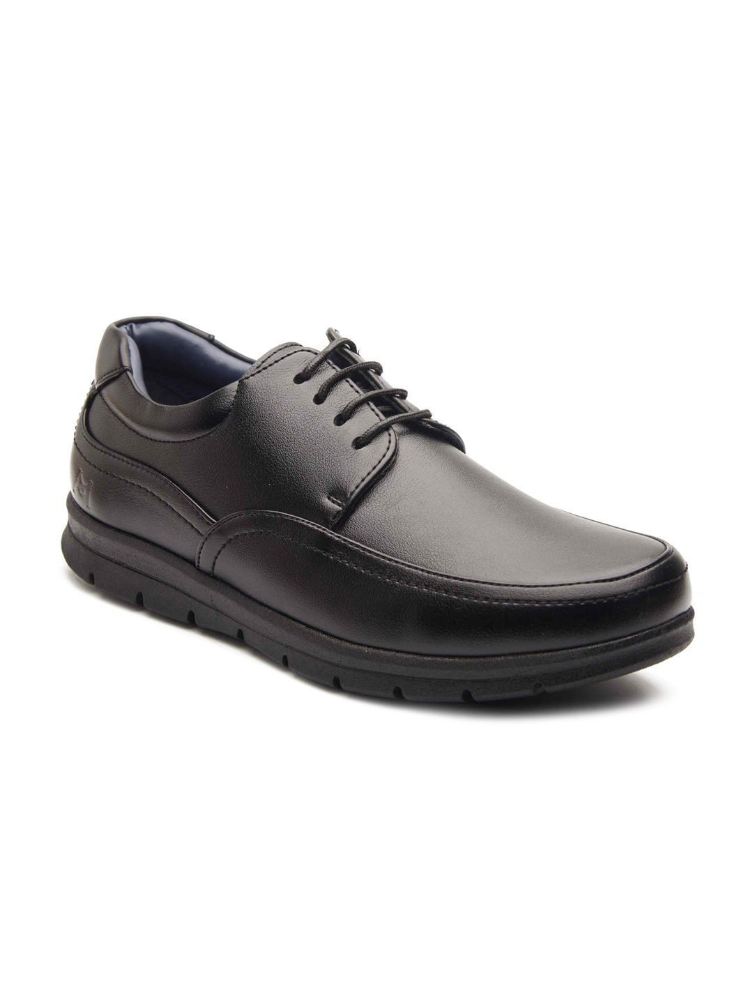 

MICHAEL ANGELO Men Black Solid Formal Derbys