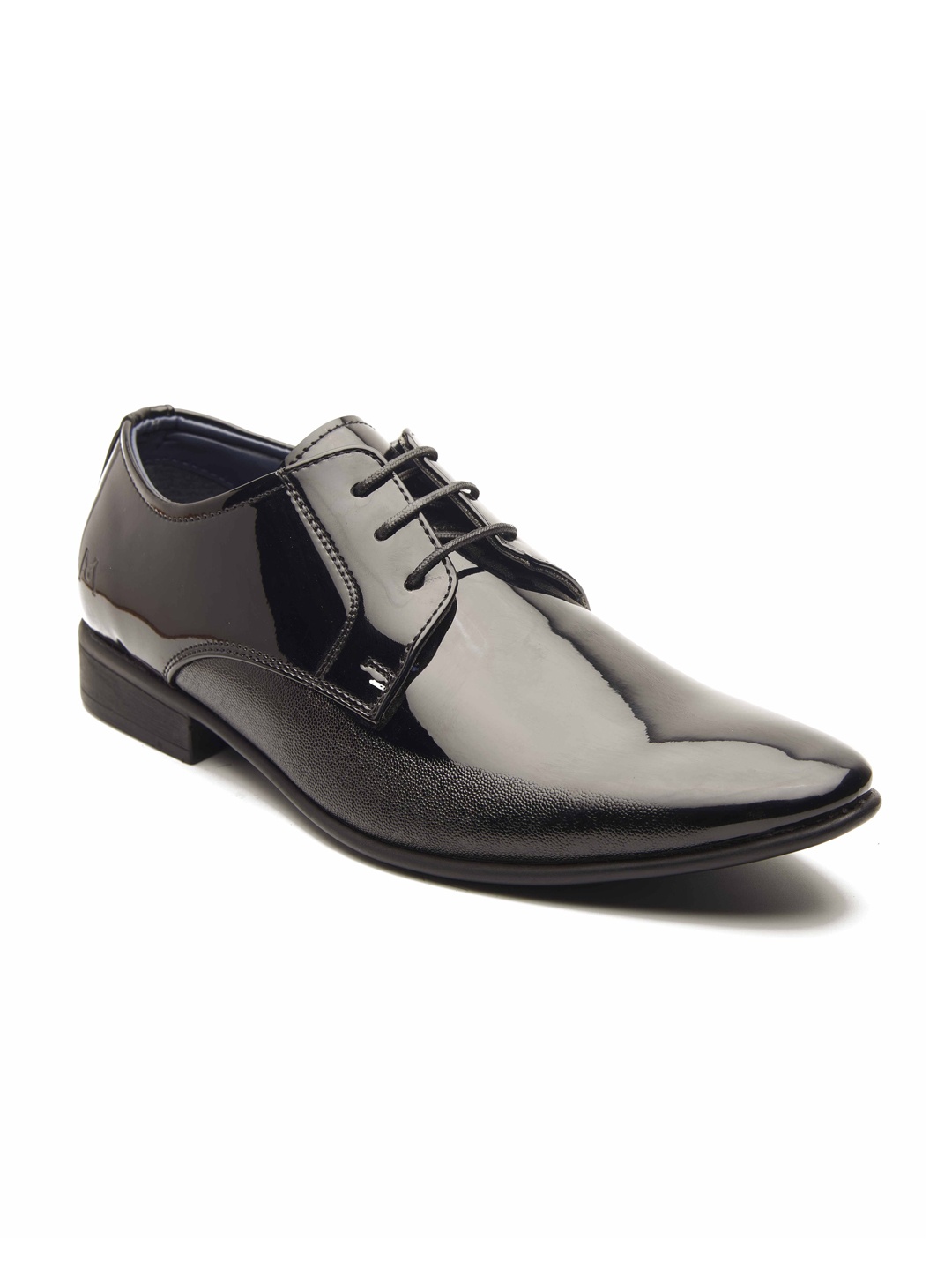 

MICHAEL ANGELO Men Black Solid Formal Derbys