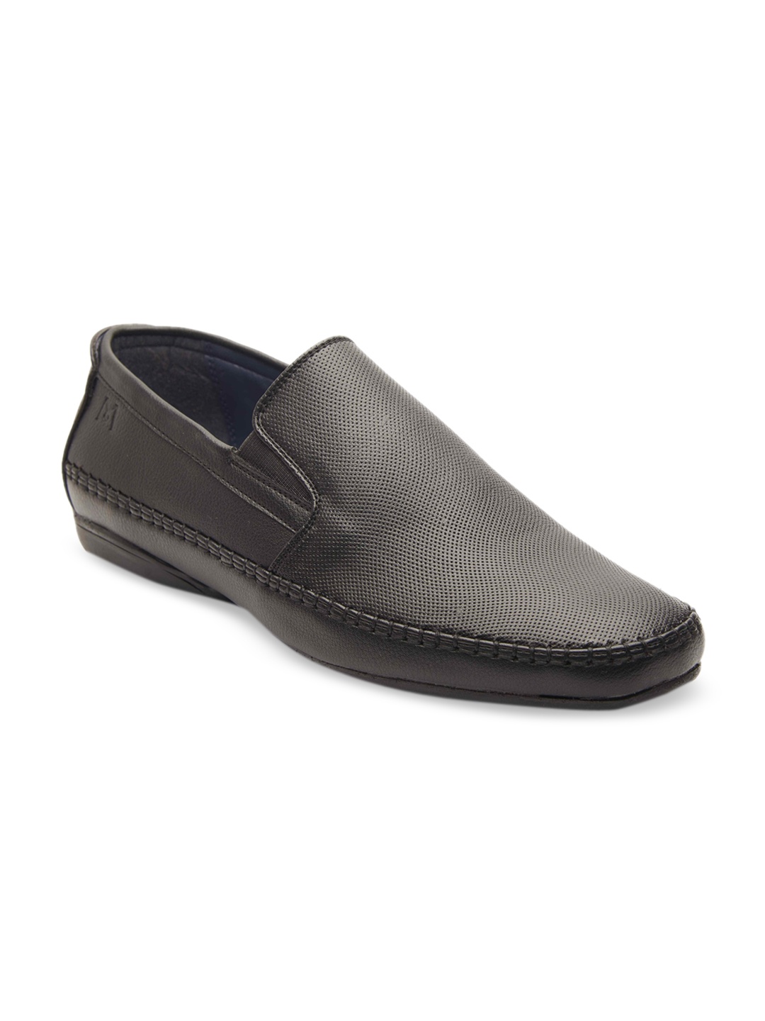 

MICHAEL ANGELO Black Textured PU Formal Loafers