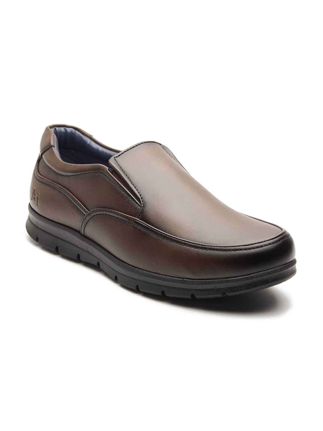 

MICHAEL ANGELO Men Brown Solid Formal Slip-Ons