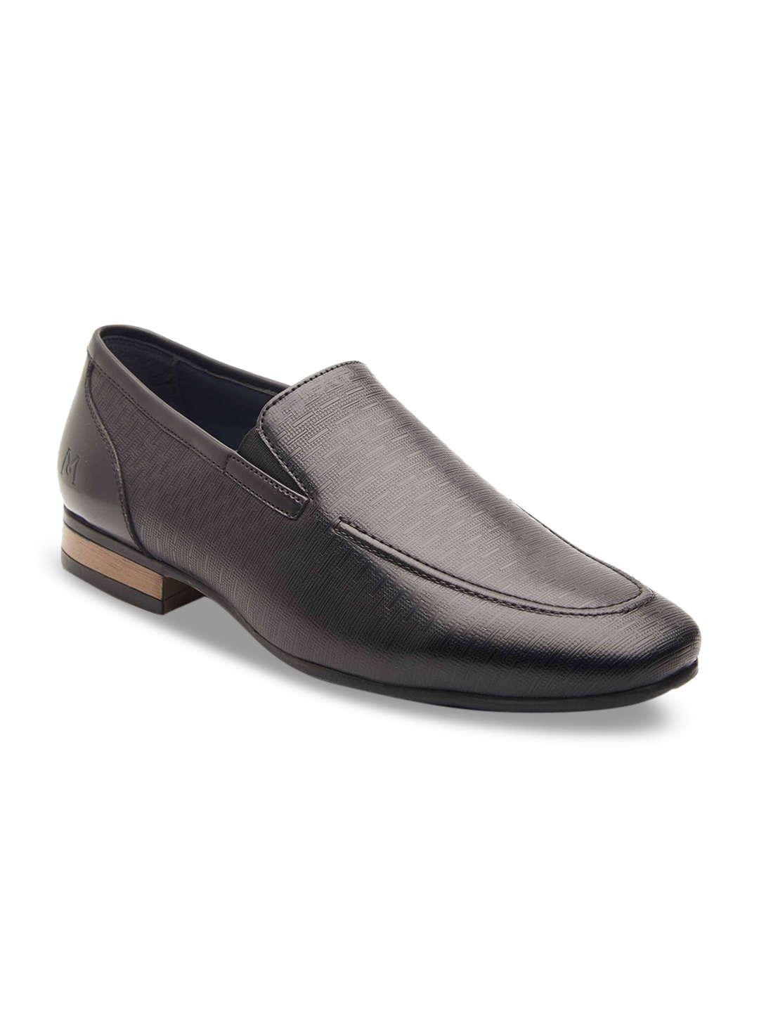 

MICHAEL ANGELO Men Black Solid Formal Slip-Ons