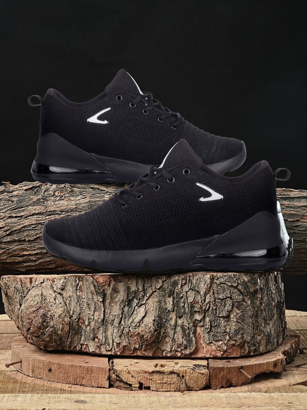 

CLYMB Men Black Mesh Running Non-Marking Shoes