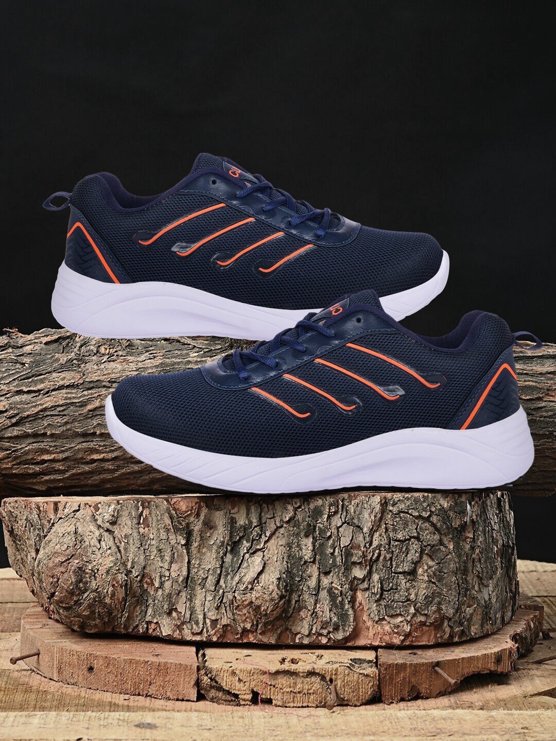 

CLYMB Men Navy Blue Mesh Running Non-Marking Shoes