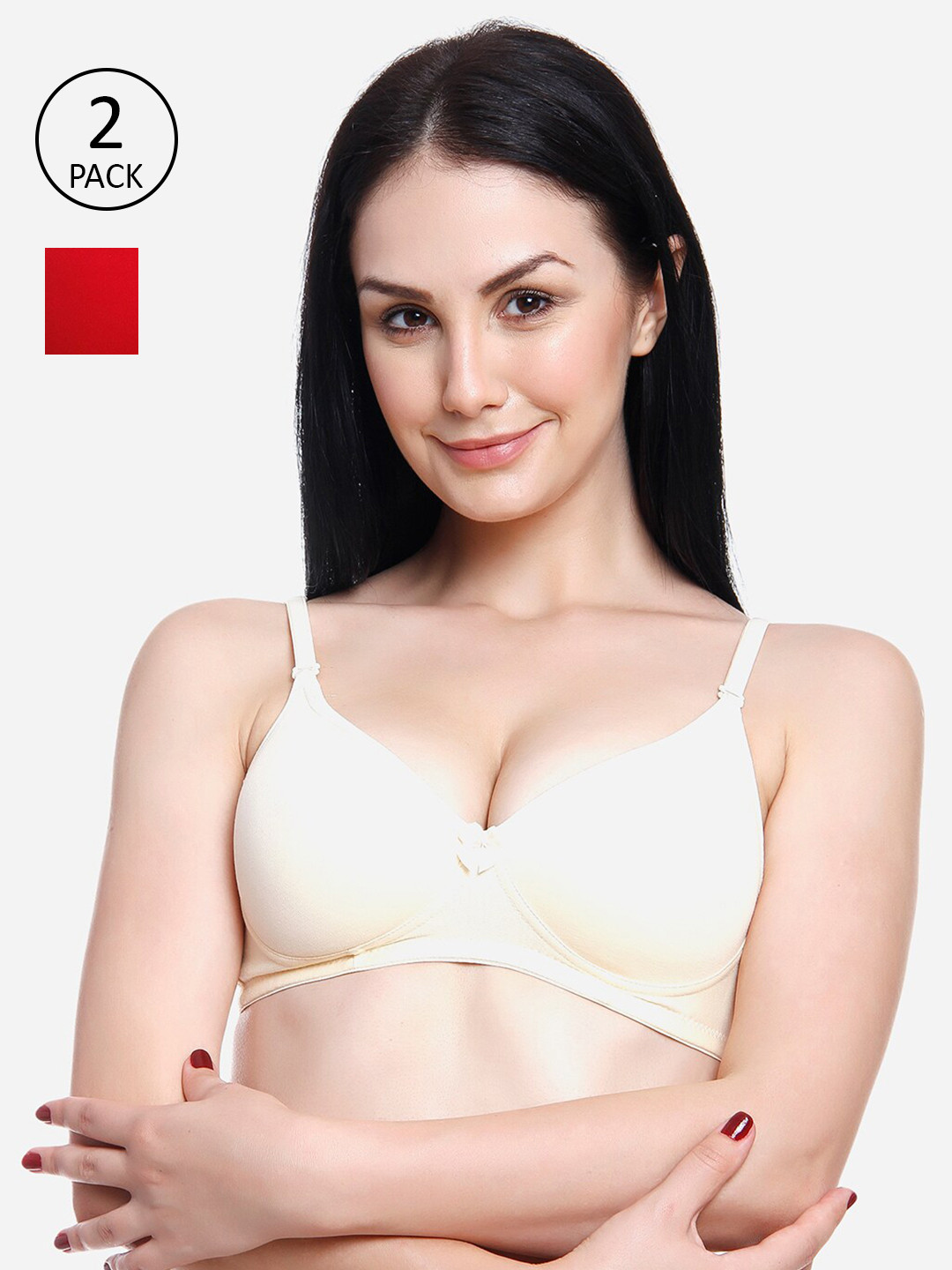 

Innocence Pack of 2 Red & White Heavily Padded Bra
