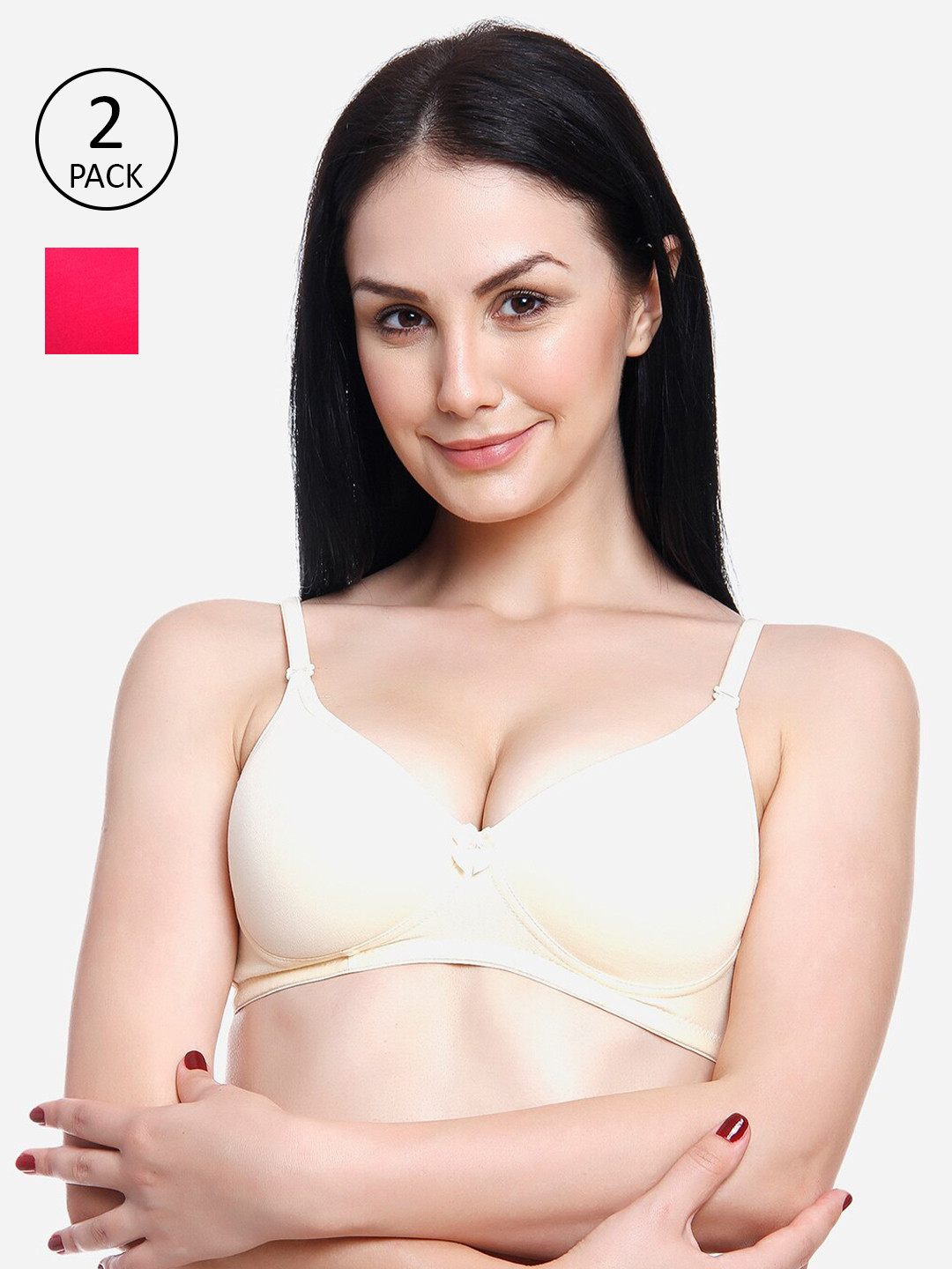 

Innocence Fuchsia & Beige Pack of 2 Heavily Padded Bra