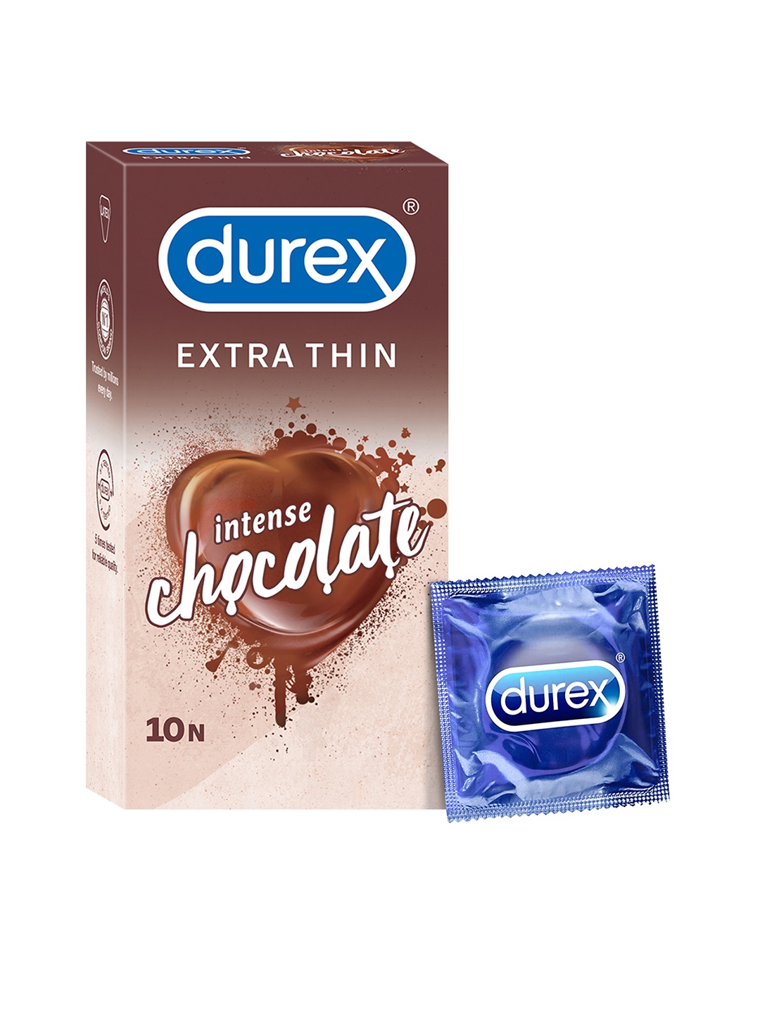 

Durex Men Extra Thin Intense Chocolate Flavored Condoms - 10 Pieces, Coffee brown