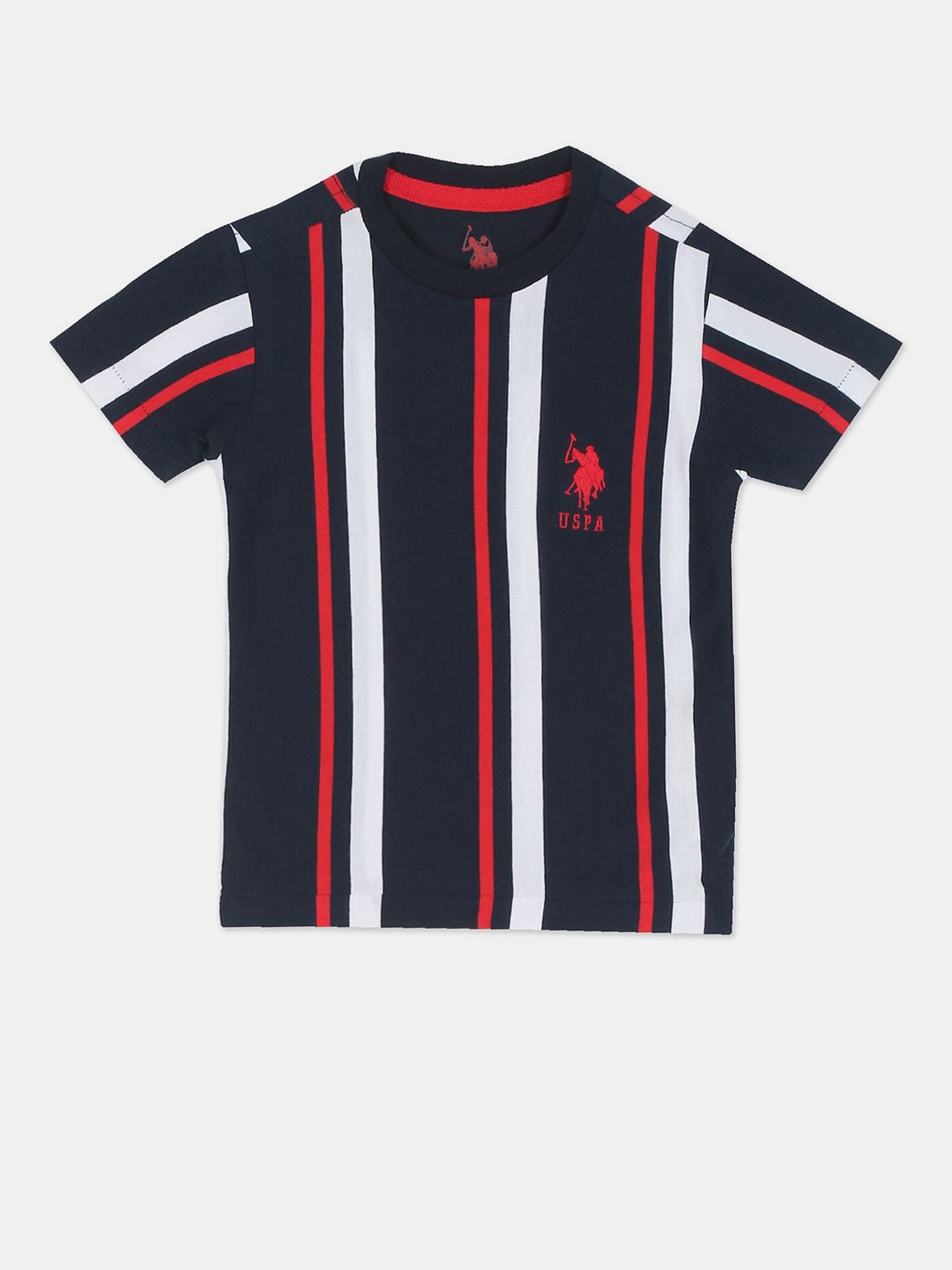 

U.S. Polo Assn. Boys Navy Blue & Red Striped T-shirt