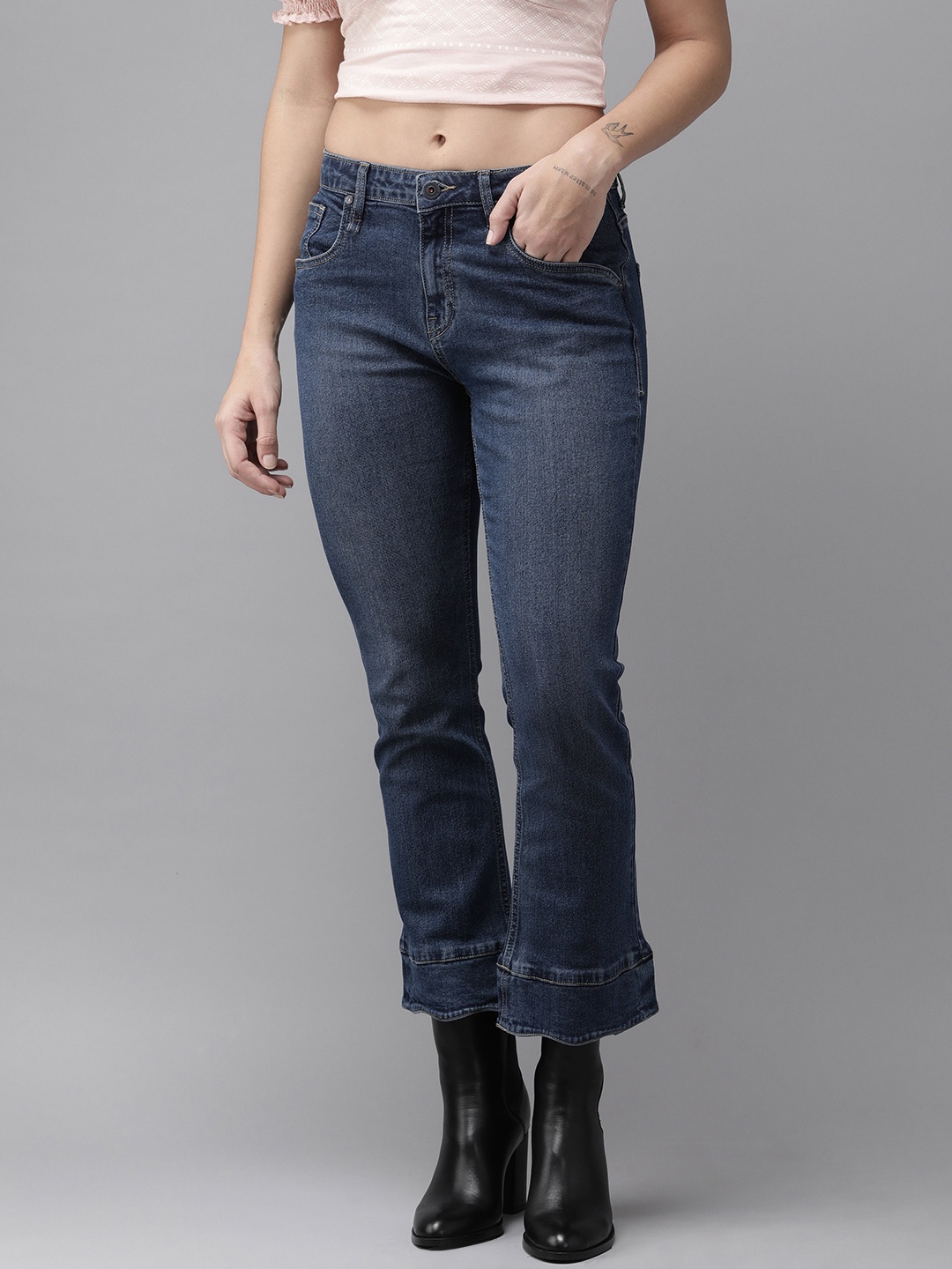 

Roadster Women Blue Slim Bootcut Light Fade Stretchable Jeans