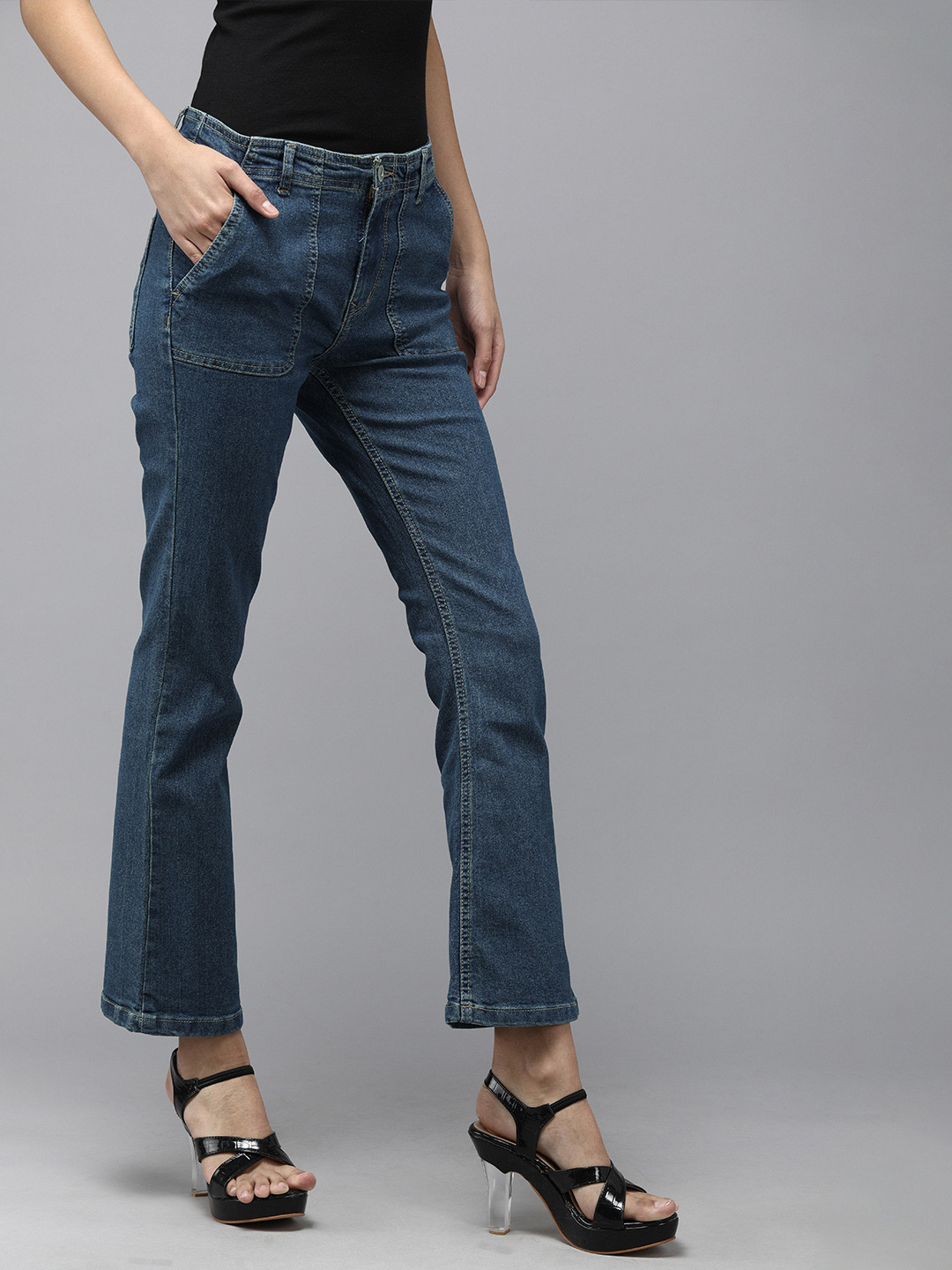 

Roadster Women Blue Bootcut Mid Rise Stretchable Jeans
